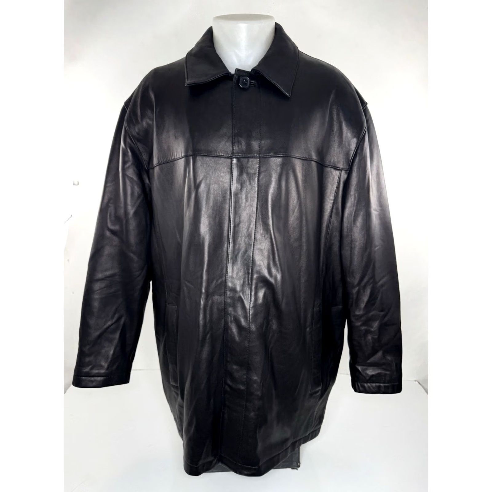 Vintage MARC New York - Supple Soft LEATHER Mens XXL Shoulder Pad Jacket - EXCELLENT Jacket Mens 2XL Black Leather 90s Style Size US XXL / EU 58 / 5 - 2 Thumbnail