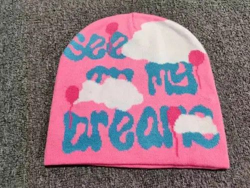Other See My Dreams Clouds No Cuff Knit Beanie Hat Pink Size ONE SIZE - 3 Thumbnail