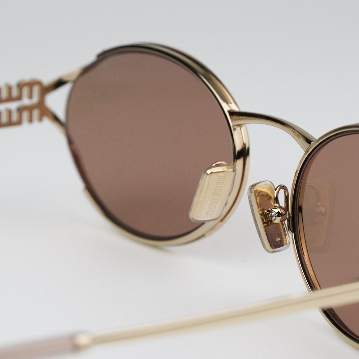Miu Miu NEW Miu Miu MU52YS ZVN20F LOGO Oval Unisex Sunglasses Size ONE SIZE - 8 Thumbnail