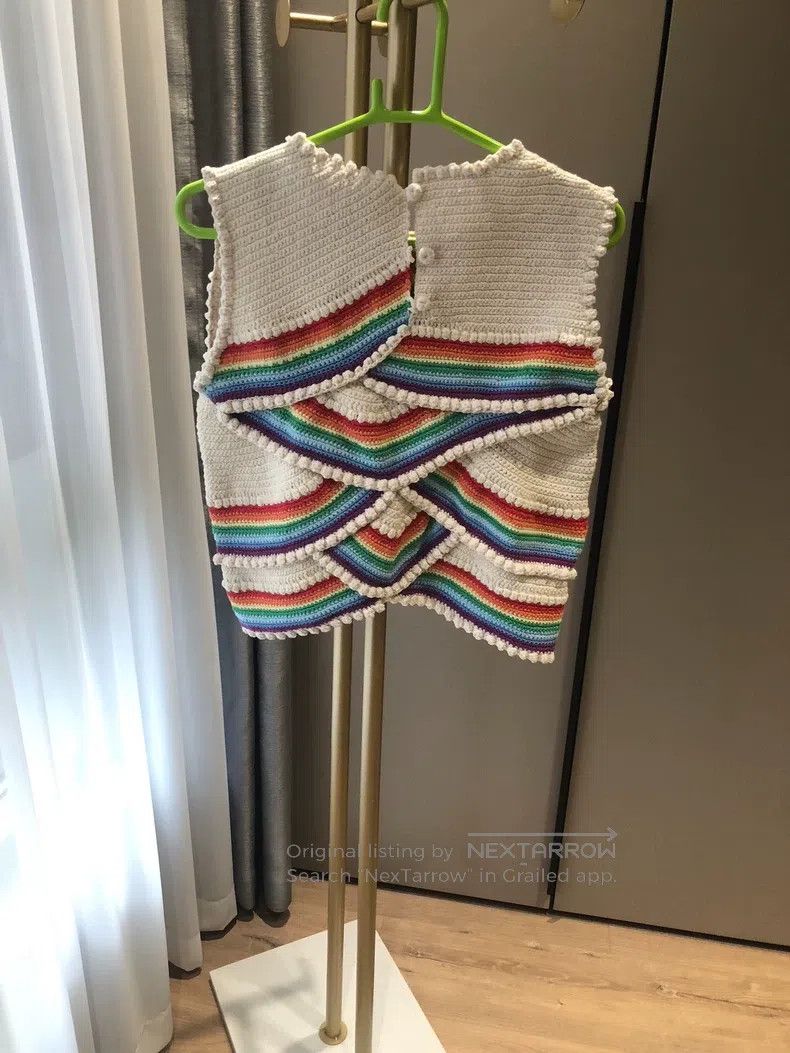 Loewe Loewe Rainbow knitted vest with hand crochet design Size S / US 4 / IT 40 - 2 Thumbnail