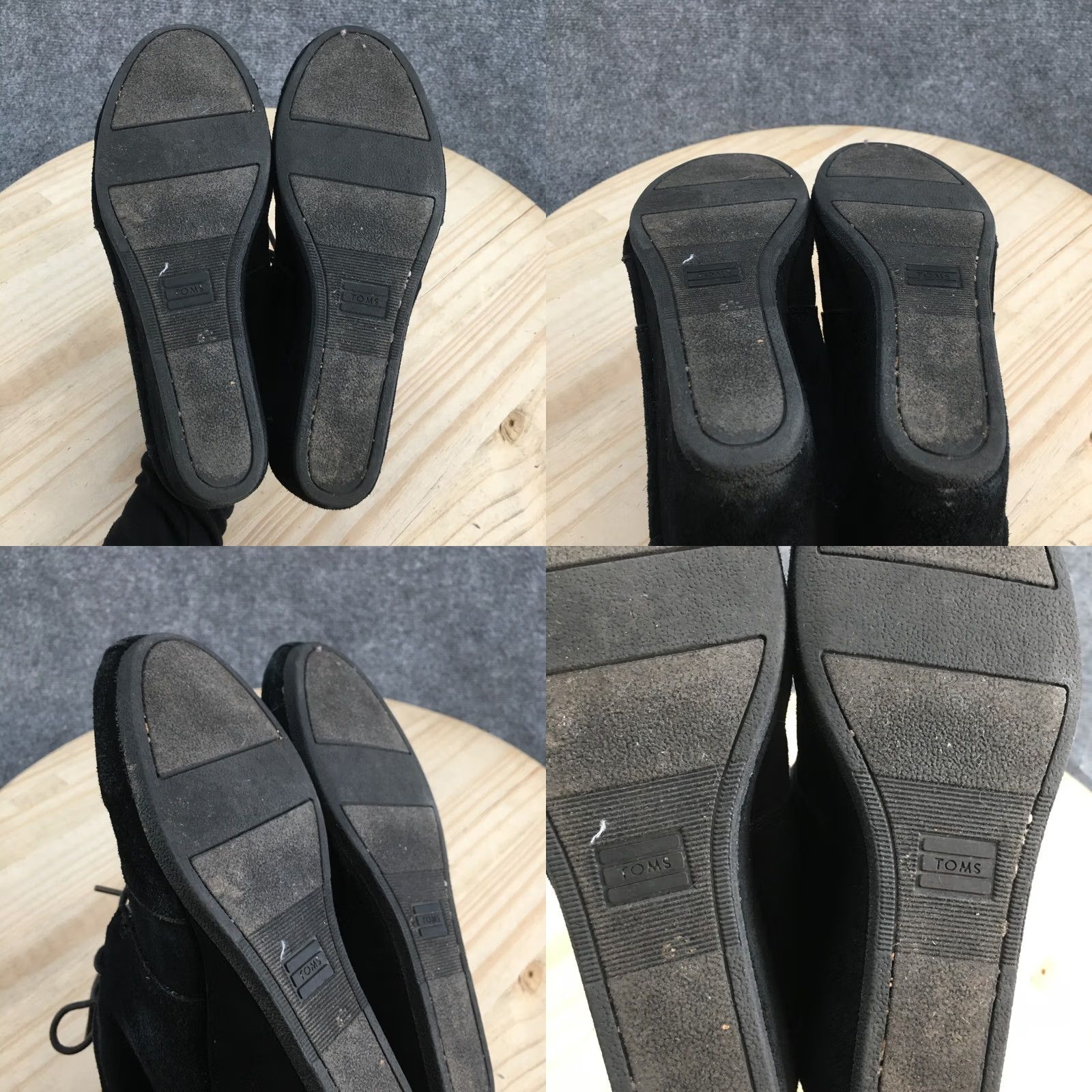 Toms TOMS Womens Bootie Black Suede Kala Desert Wedge Ankle Bootie 8.5 Lace Up Mid Heel Casual Felt Lining Leather Insole Shoes Womens Size US 9 / IT 39 - 9 Thumbnail