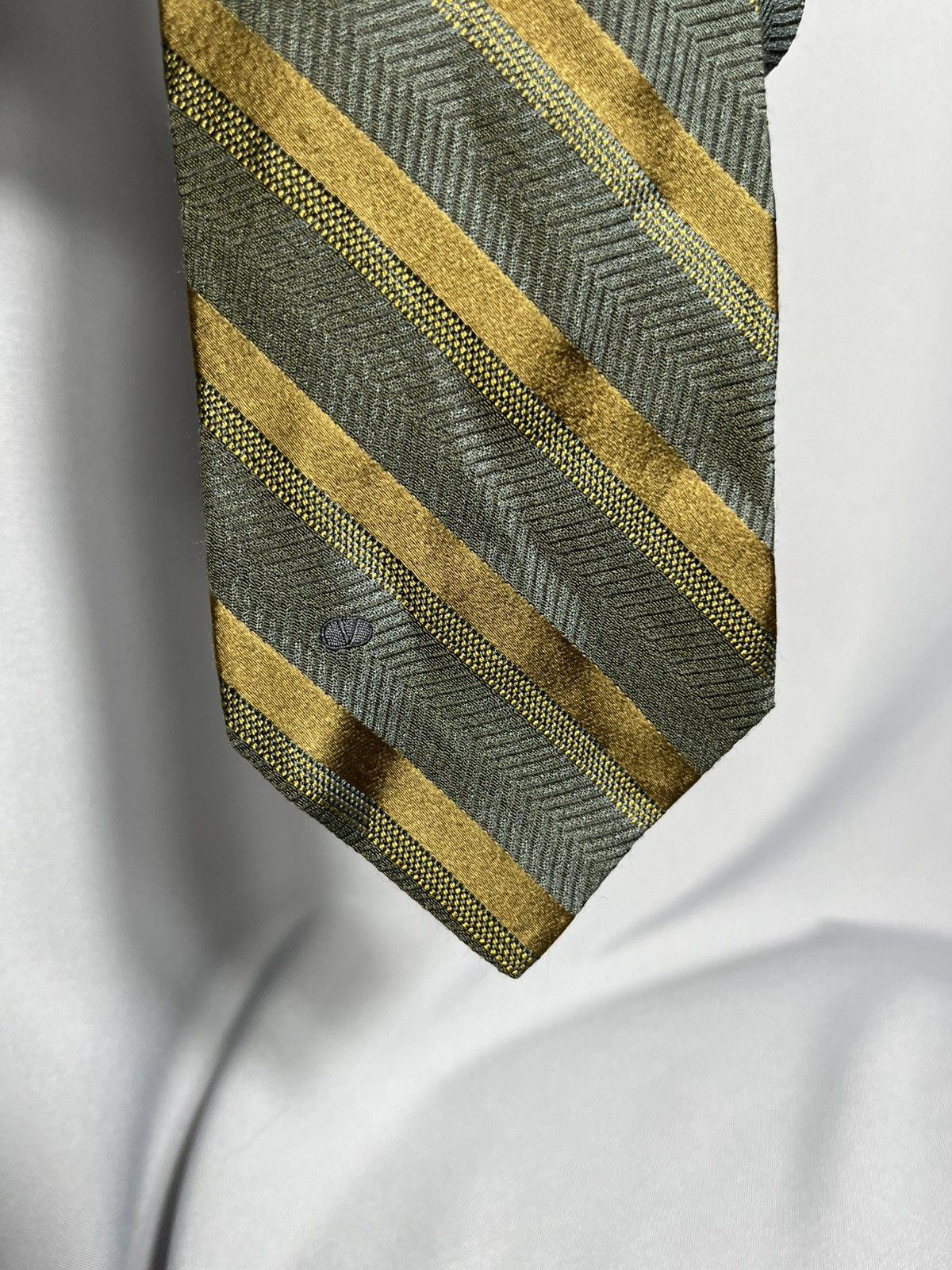 Valentino Valentino Cravatte tie mens gold striped italy Size ONE SIZE - 3 Thumbnail