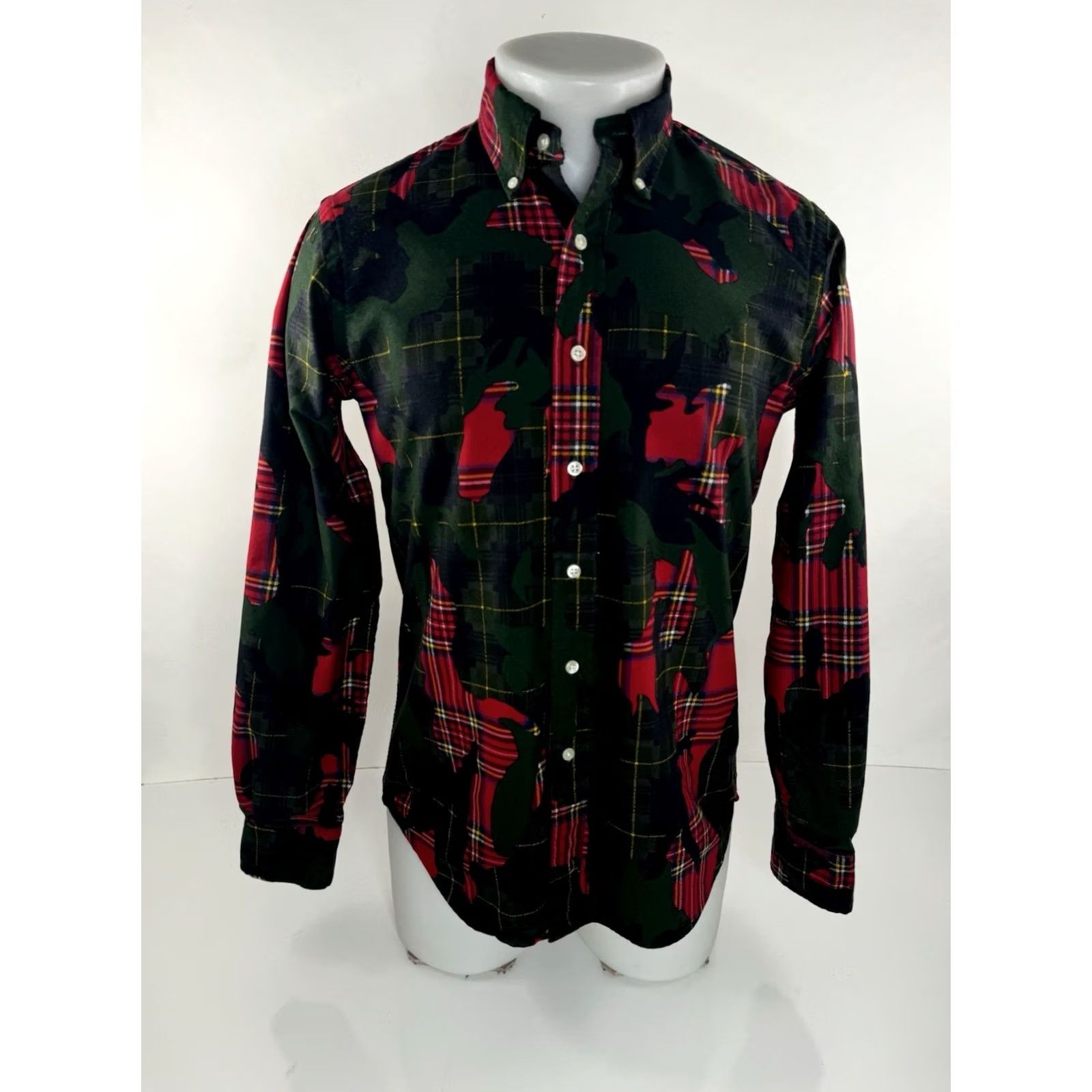 Ralph Lauren Ralph Lauren Camouflage / Plaid Embroidered Pony Mens S Shirt Size US S / EU 44-46 / 1 - 2 Thumbnail
