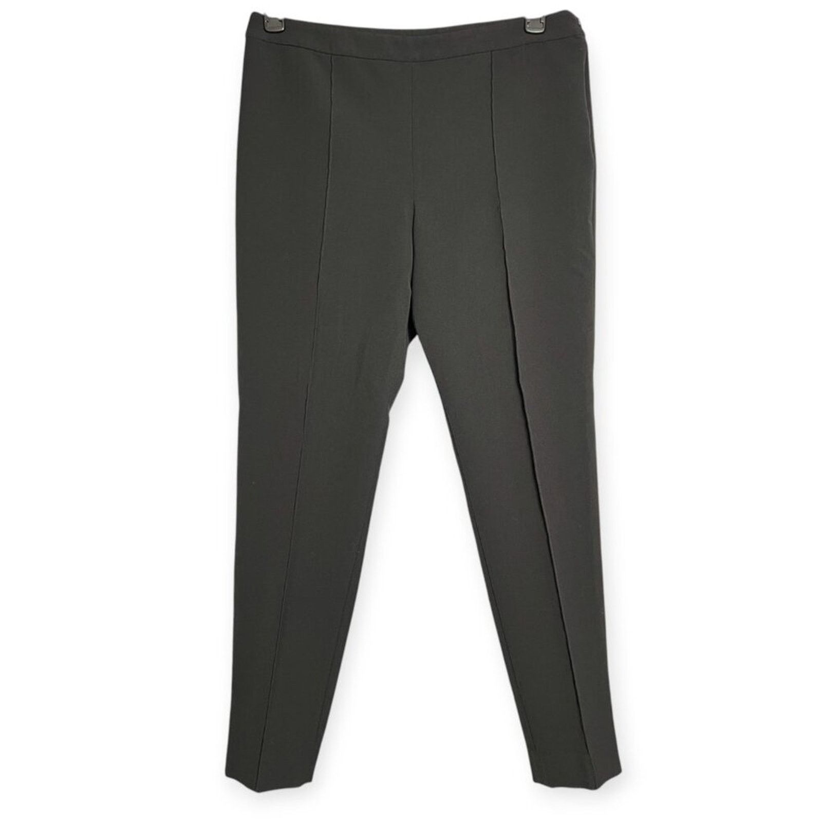 St. John St. John Black Pintuck High Rise Tapered Trousers Size 10 Size 32" / US 10 / IT 46 - 1 Thumbnail