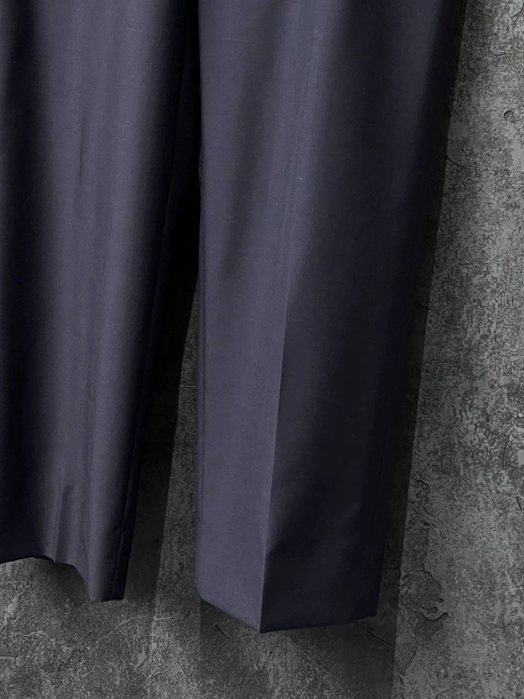 Prada PRADA Navy Straight Wool-Mohair Trousers Size 48S - 6 Thumbnail