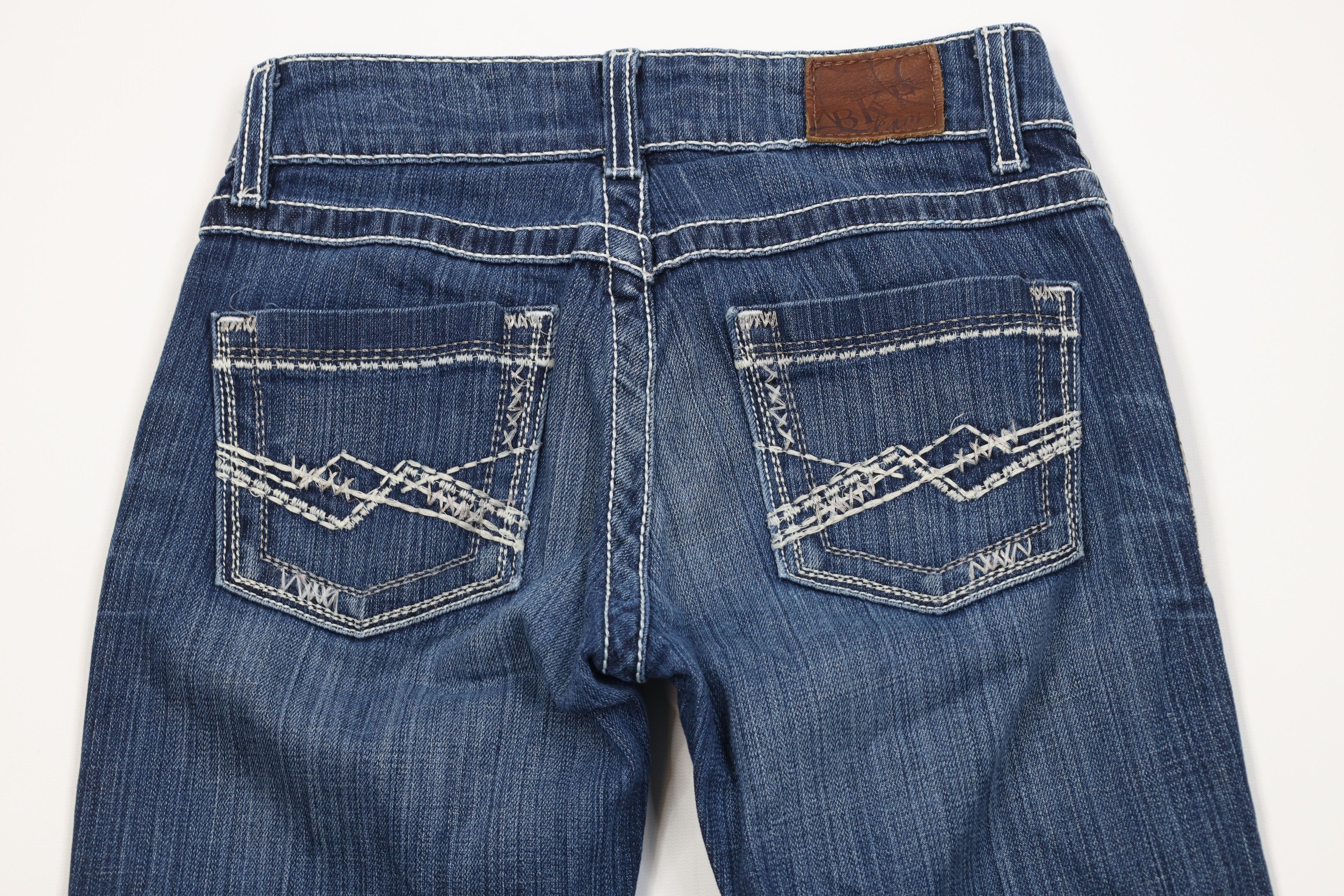 Vintage Buckle BKE Stretch Thick Stitch Flared Bootcut Jeans Blue Size 25" / US 0 / IT 36 - 10 Thumbnail