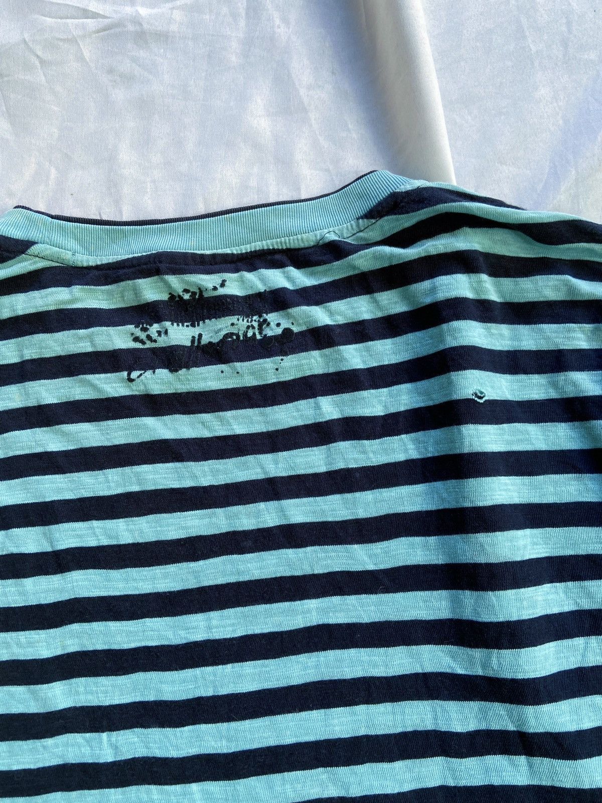 Hysteric Glamour DOUBLE LAYER INTERCREW DISTRESSED STRIPED ART ​LONG SLEEVE Size US L / EU 52-54 / 3 - 19 Thumbnail