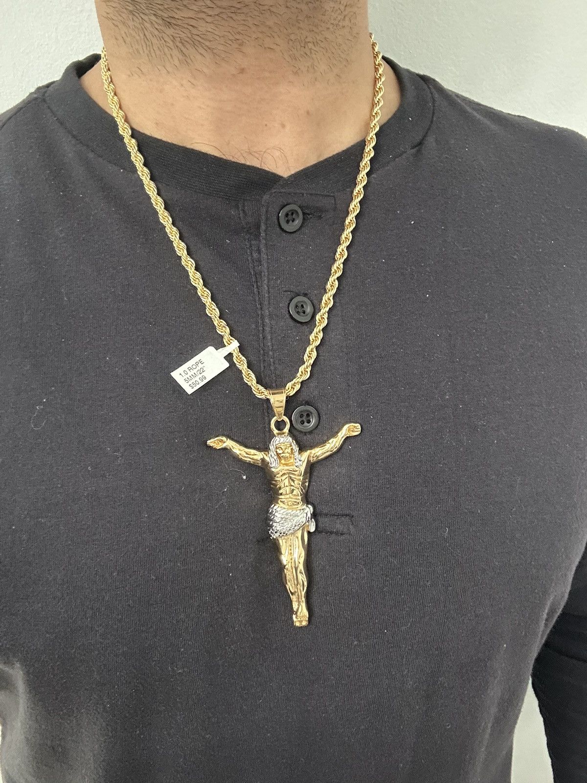 Other New gold plated jesus pendant and chain Size ONE SIZE - 7 Thumbnail