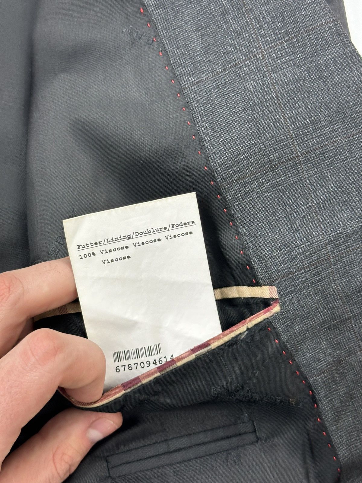 Burberry Burberry Wool Blazer Classic Gray Men's Size 44R - 15 Thumbnail