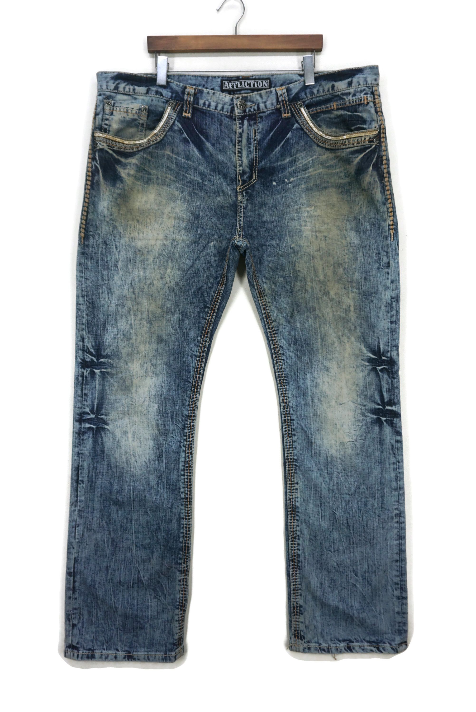 Affliction Blake Jeans Size 42 fit W45xL34.5 Black Premium Denim Size US 42 / EU 58 - 2 Thumbnail