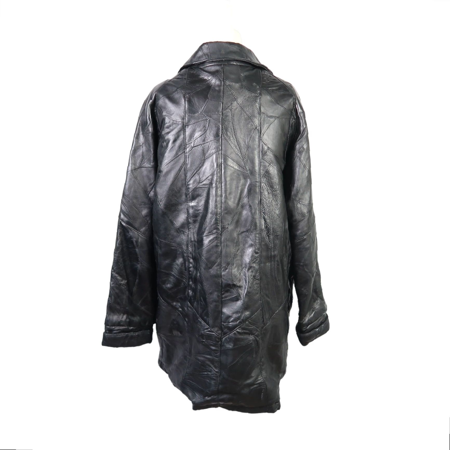 Vintage VINTAGE Maxam Leather Jacket Patchwork Lambskin Coat 1990s M Black Womens Grunge Casual Jacket Size M / US 6-8 / IT 42-44 - 5 Thumbnail