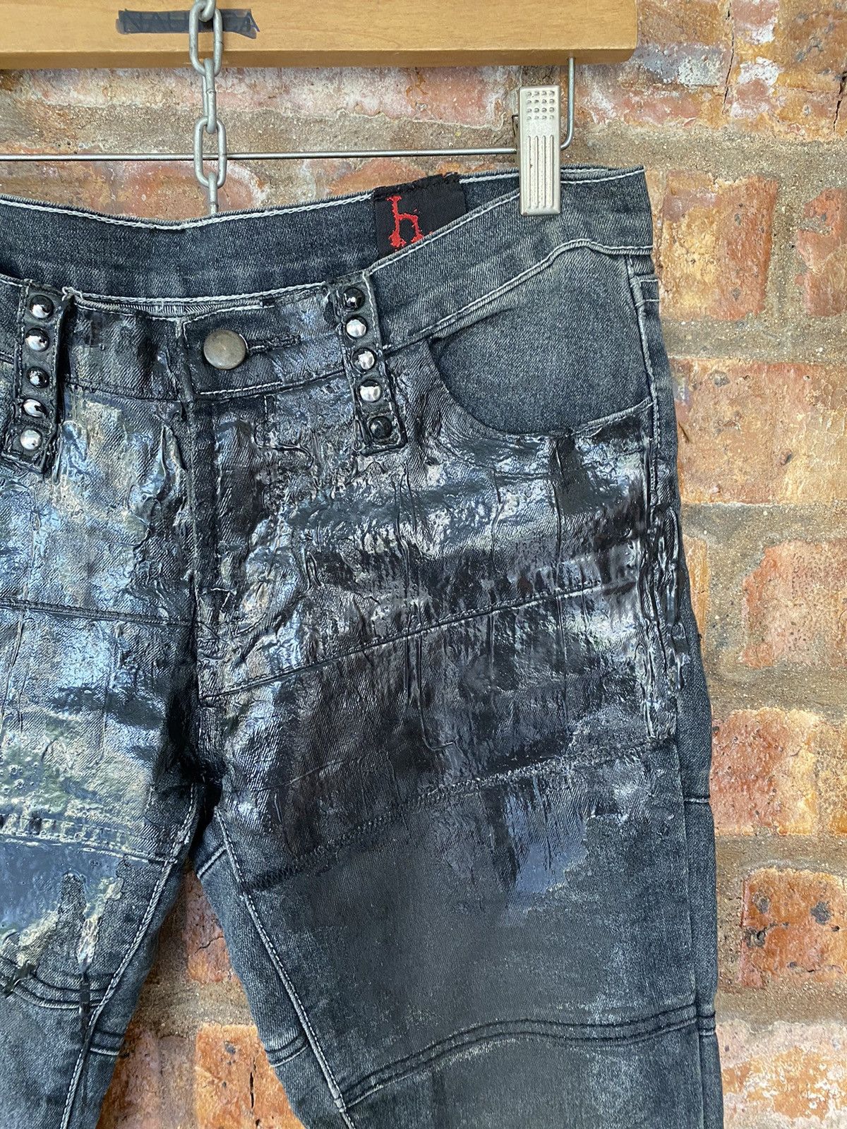 Japanese Brand Vtg H.Anarcy H.Naoto hagi cross paints wax flare pants Size US 31 - 15 Thumbnail