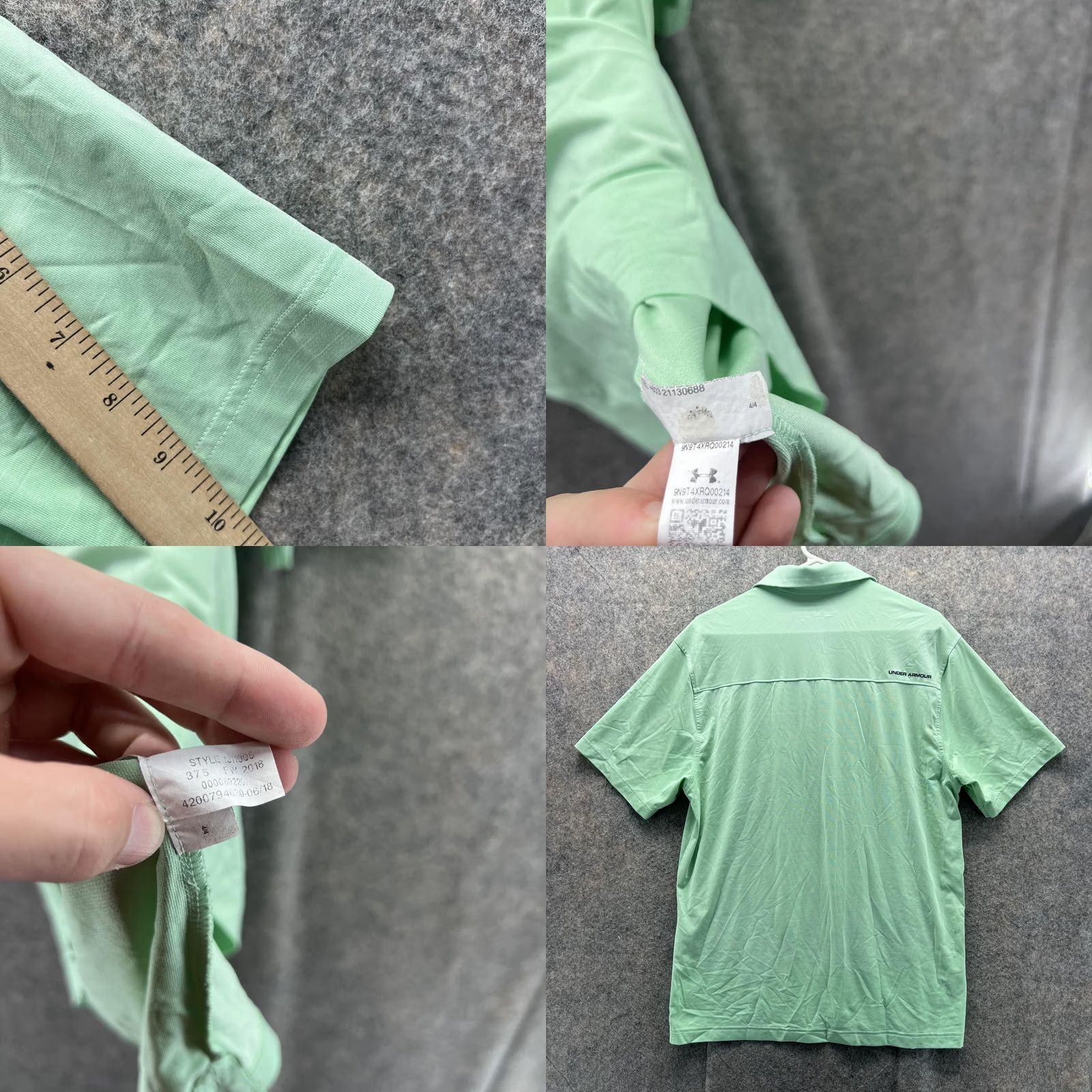 Under Armour Under Armour Polo Shirt Men Large Mint Green Loose Fit HeatGear Casual Golf Shirt Size US L / EU 52-54 / 3 - 8 Thumbnail