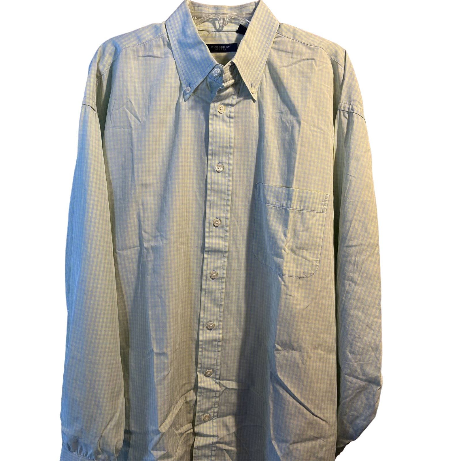 Burberry Burberry London Men's L Yellow Gray Check LS cotton Shirt Size US L / EU 52-54 / 3 - 1 Thumbnail