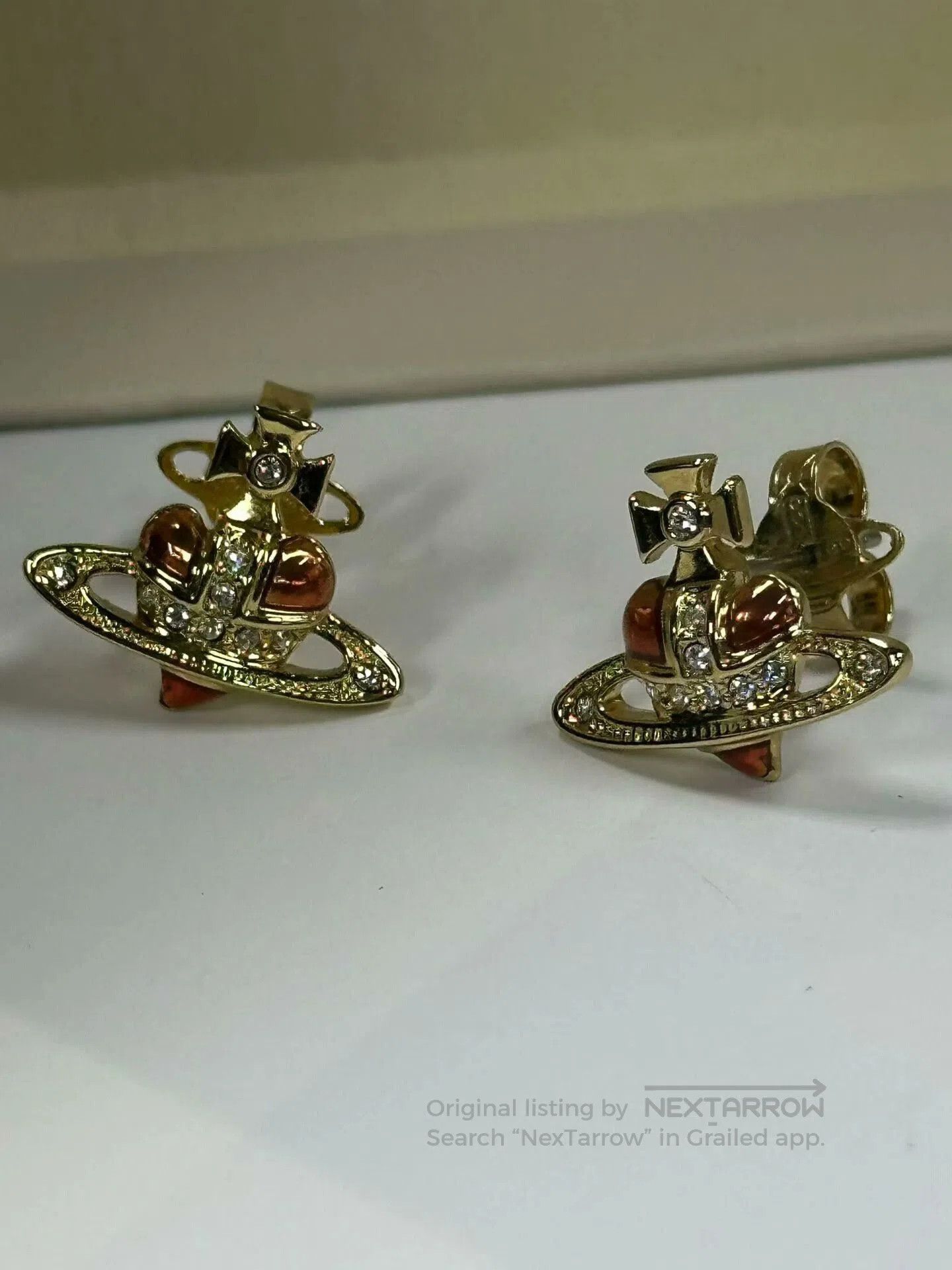 Vivienne Westwood Vivienne Westwood Saturn Heart Earrings. Size ONE SIZE - 3 Thumbnail