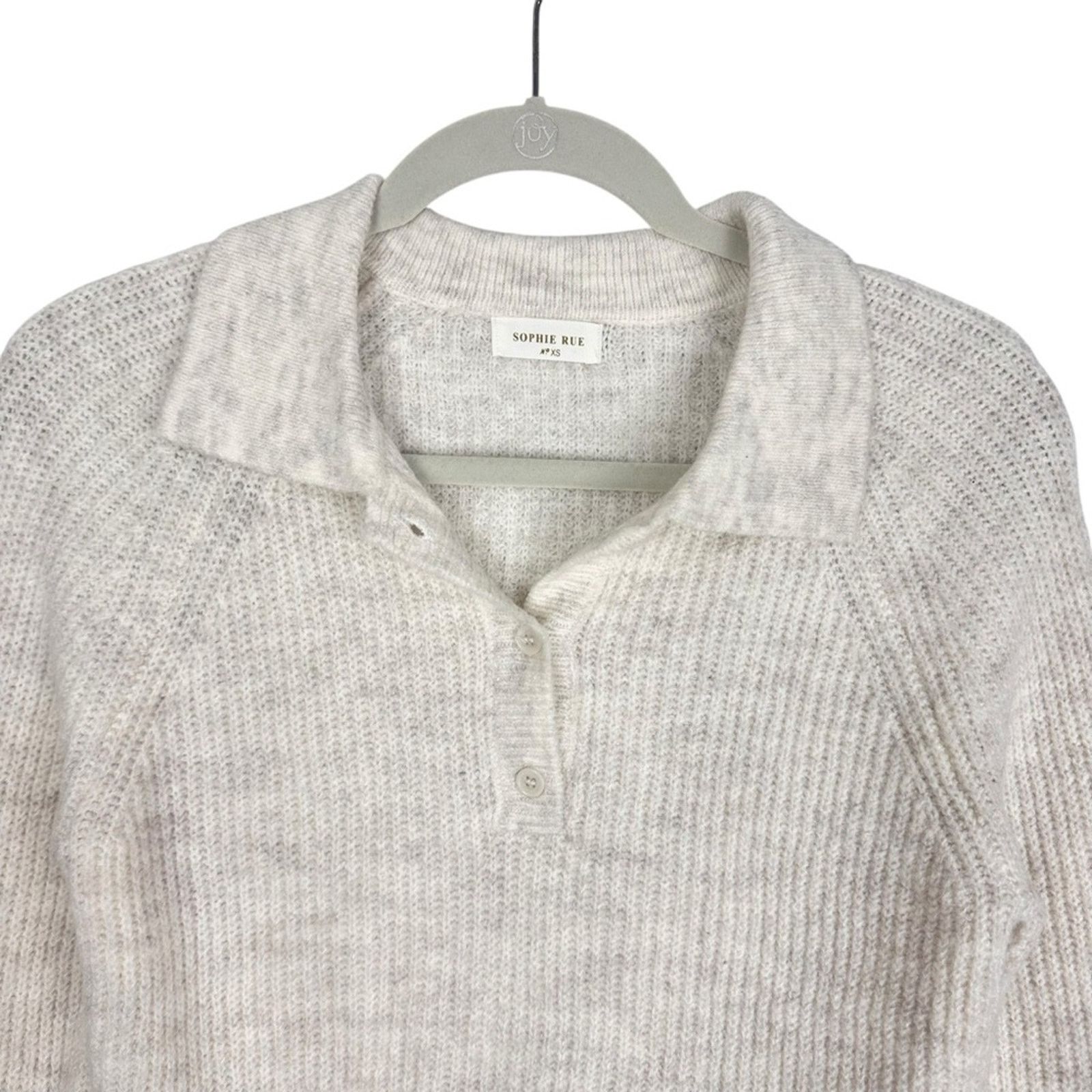 Other Sophie Rue Heathered Ivory Knit Henley Pullover Sweater XS Size XS / US 0-2 / IT 36-38 - 4 Thumbnail