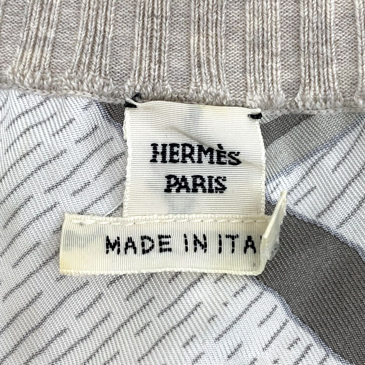 Hermes Hermès Oatmeal Silk Wool V-neck Long Sleeve Knitwear K26WX Size XS / US 0-2 / IT 36-38 - 5 Thumbnail
