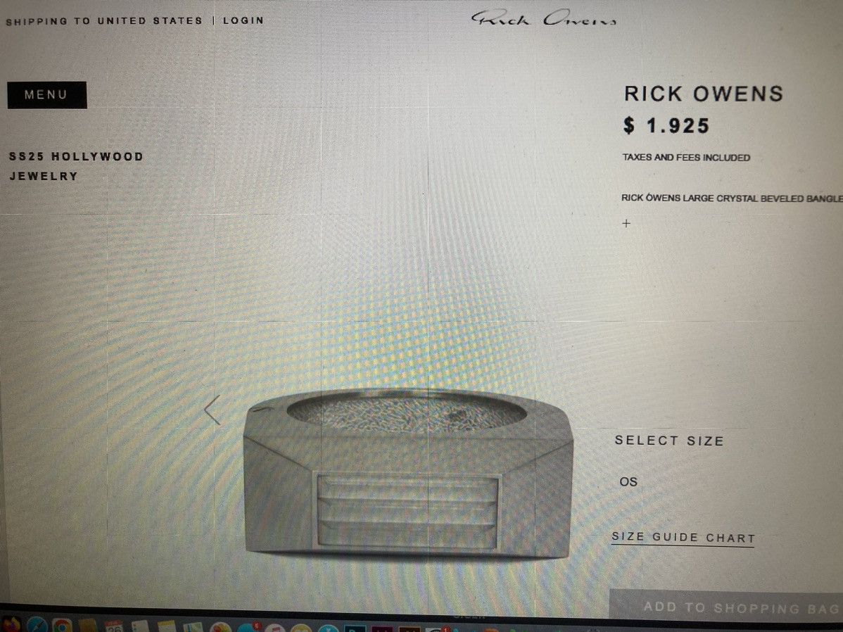 Rick Owens NEVER WORN/ Rick Owens Crystal Beveled Bangle Bracelet Size ONE SIZE - 3 Thumbnail