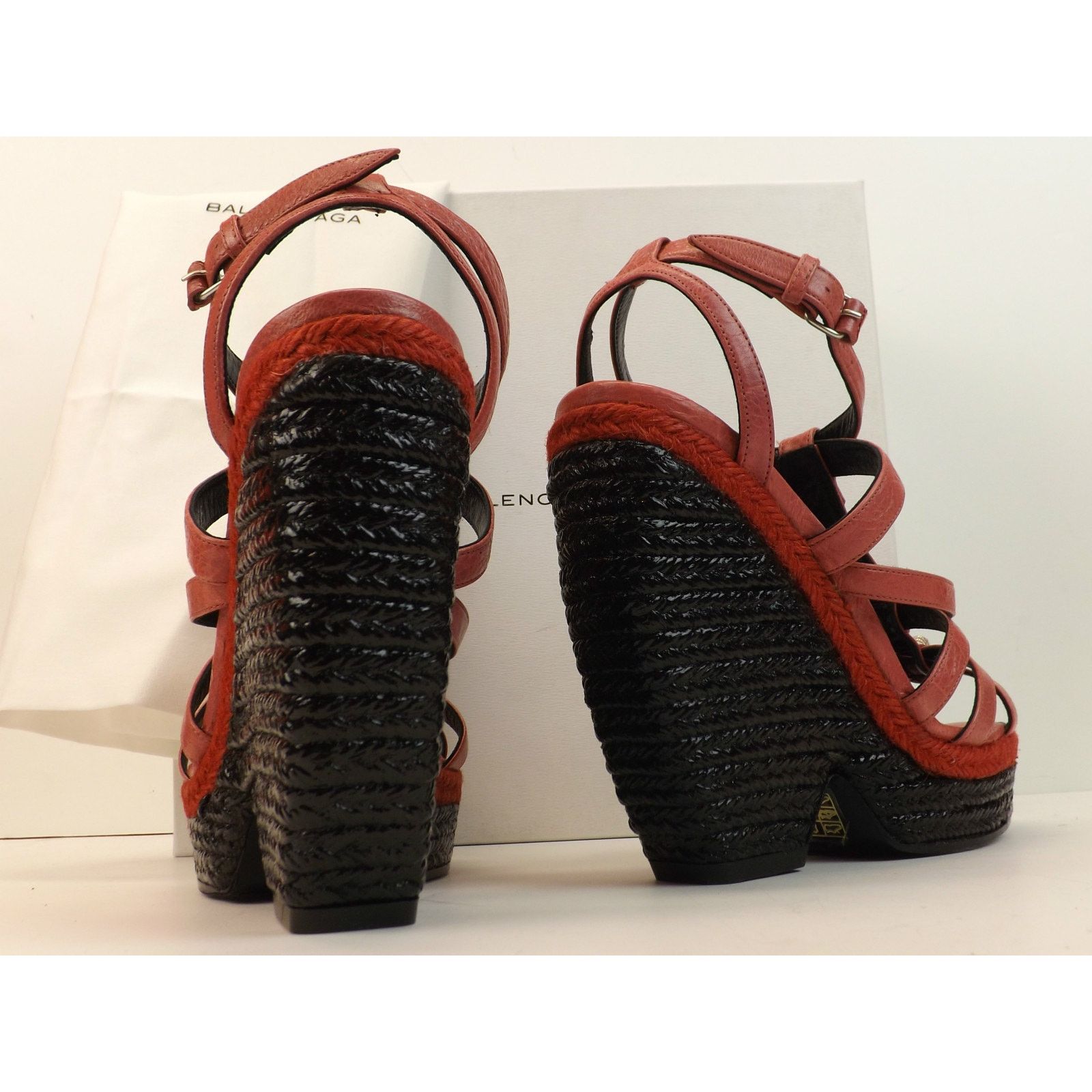 Balenciaga BALENCIAGA ARENA ROSE PINK LEATHER WEDGE STUDDED SANDALS 39 Size US 9 / IT 39 - 11 Thumbnail