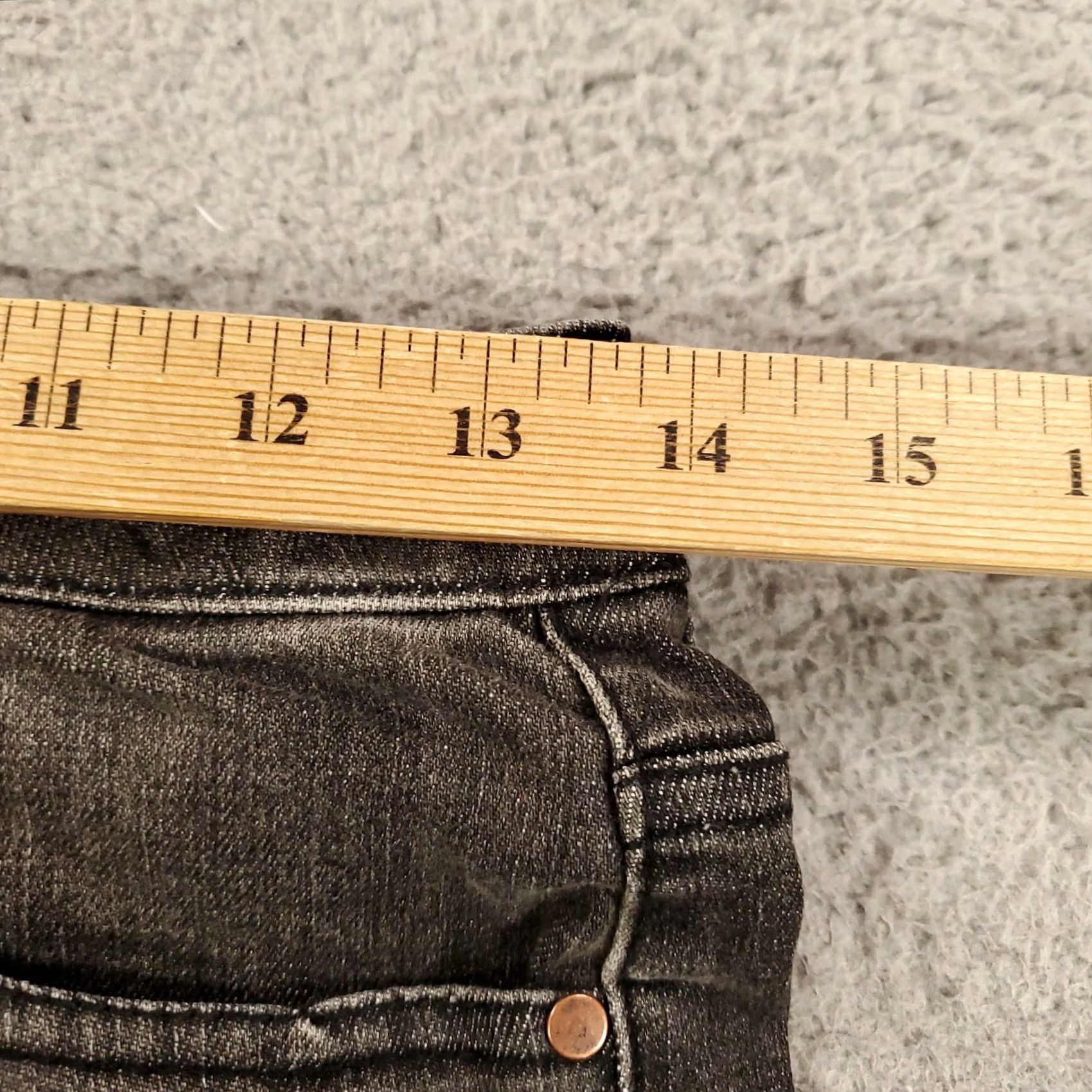 Vintage VINTAGE New Risen Jeans Womens Junior 27 5 Grey Distressed Skinny Jeans Frayed Hem Jeans - 90s Bohemian Grunge Hipster Slim 27 in Inseam Womens Size 28" / US 6 / IT 42 - 3 Thumbnail