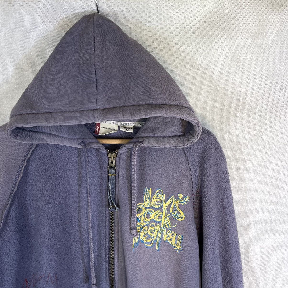 Levi's Made & Crafted × Levi's Vintage Clothing × Vintage Fades! Levis 501 RockFestival Patchwork Design Zipper Hoodie Size US M / EU 48-50 / 2 - 3 Thumbnail