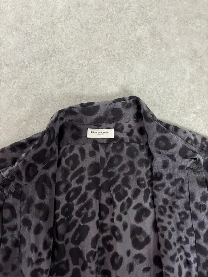 Dries Van Noten Dries Van Noten Grey & Black Leopard Print Shirt Size US S / EU 44-46 / 1 - 8 Thumbnail