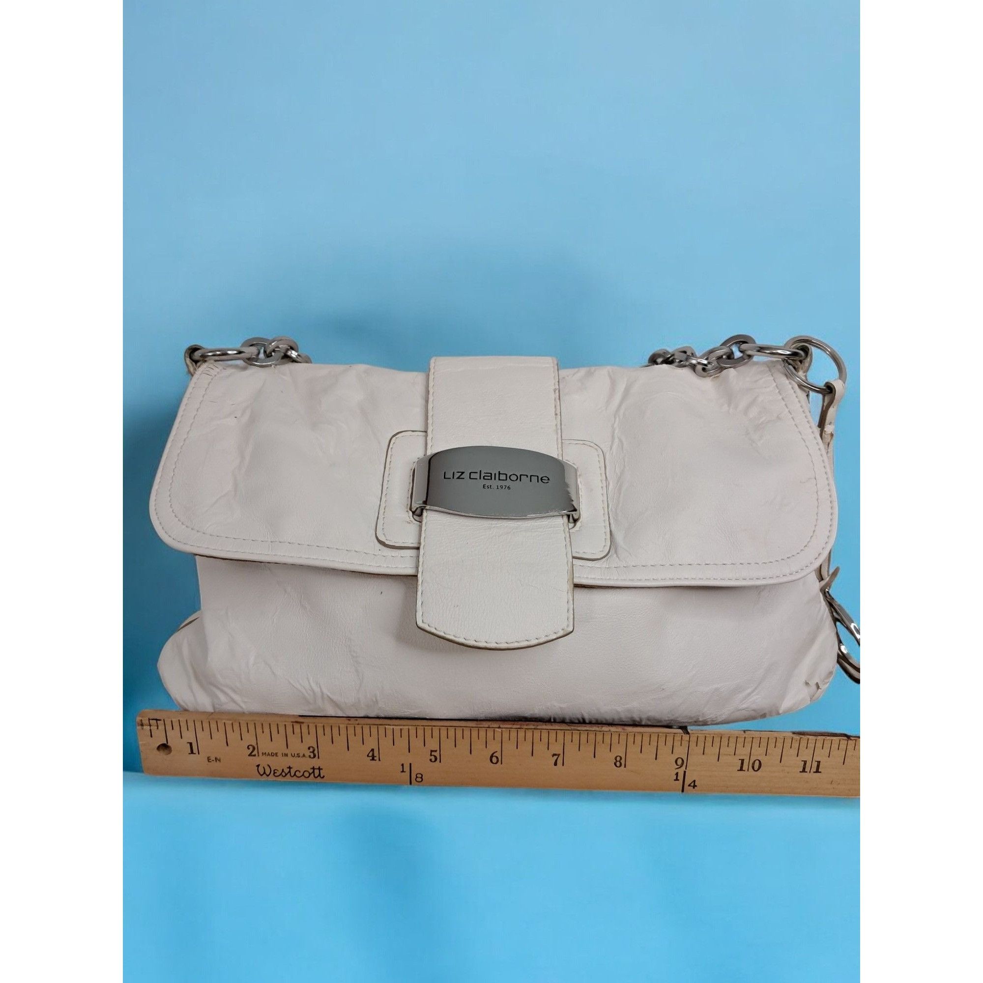 Other Liz Claiborne White Faux Leather Shoulder Bag Size ONE SIZE - 16 Thumbnail
