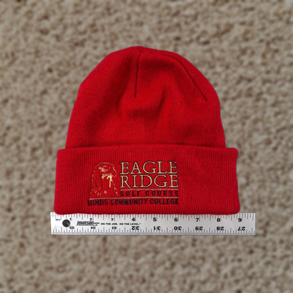 Vintage Eagle Ridge Golf Course Beanie Toque Adult One Size Red Knit 100% Acrylic Golfer Size ONE SIZE - 1 Thumbnail