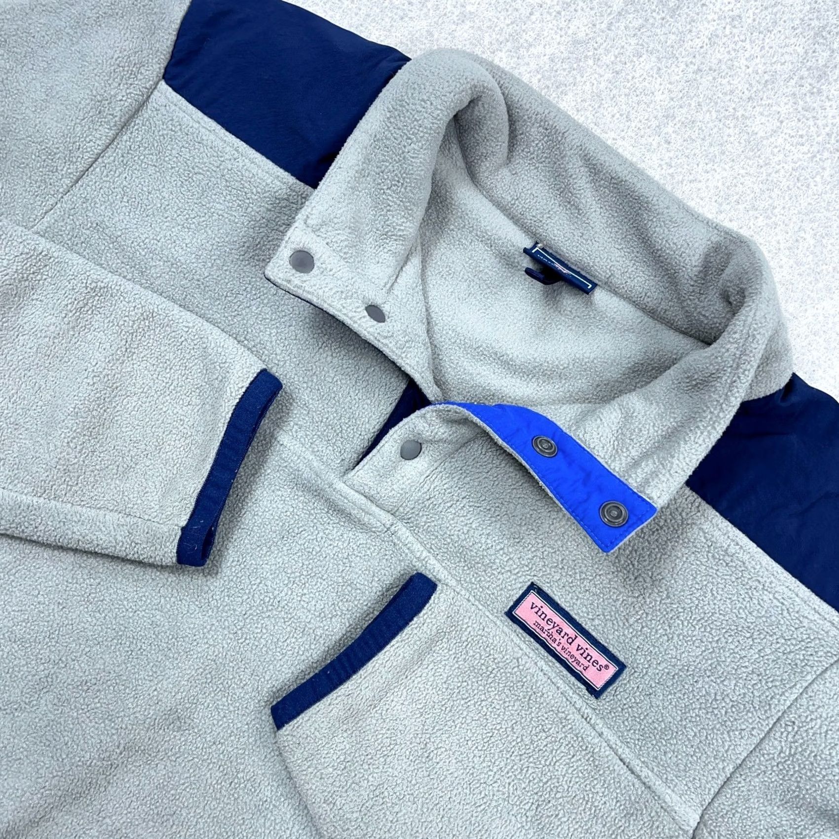 Vineyard Vines Vineyard Vines Sweater Mens M Gray Men Blue Pullover Fleece Snap Jacket Preppy Size US M / EU 48-50 / 2 - 2 Thumbnail