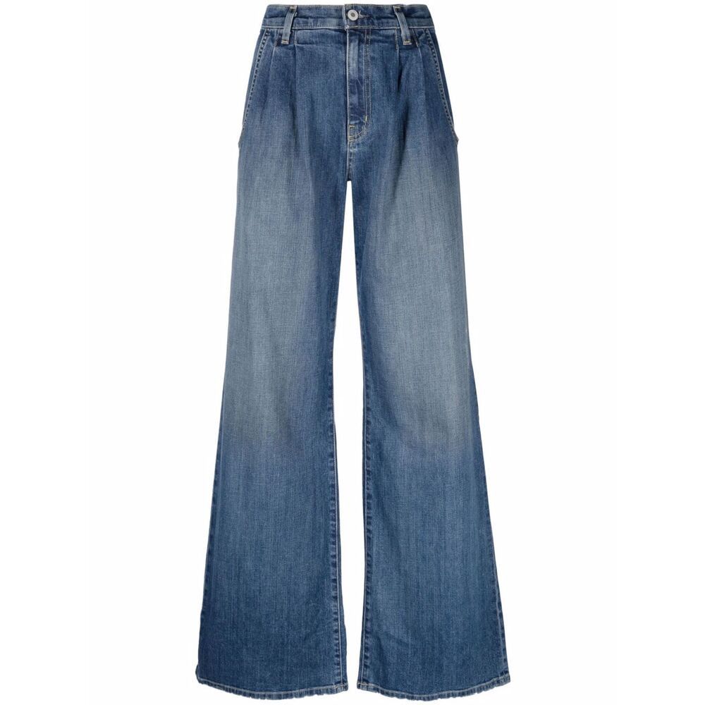 Nili Lotan Nili Lotan BLUE Denim - Wide-Leg Jeans Size 27" / US 4 / IT 40 - 1 Thumbnail