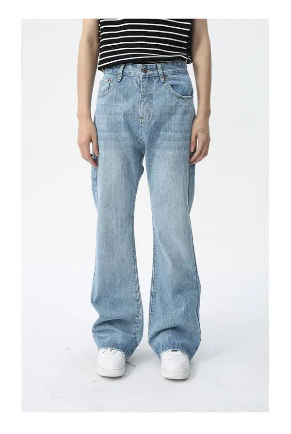 Japanese Brand Minako x Mina Light blue washed flared jeans trend Size US 32 / EU 48 - 1 Thumbnail