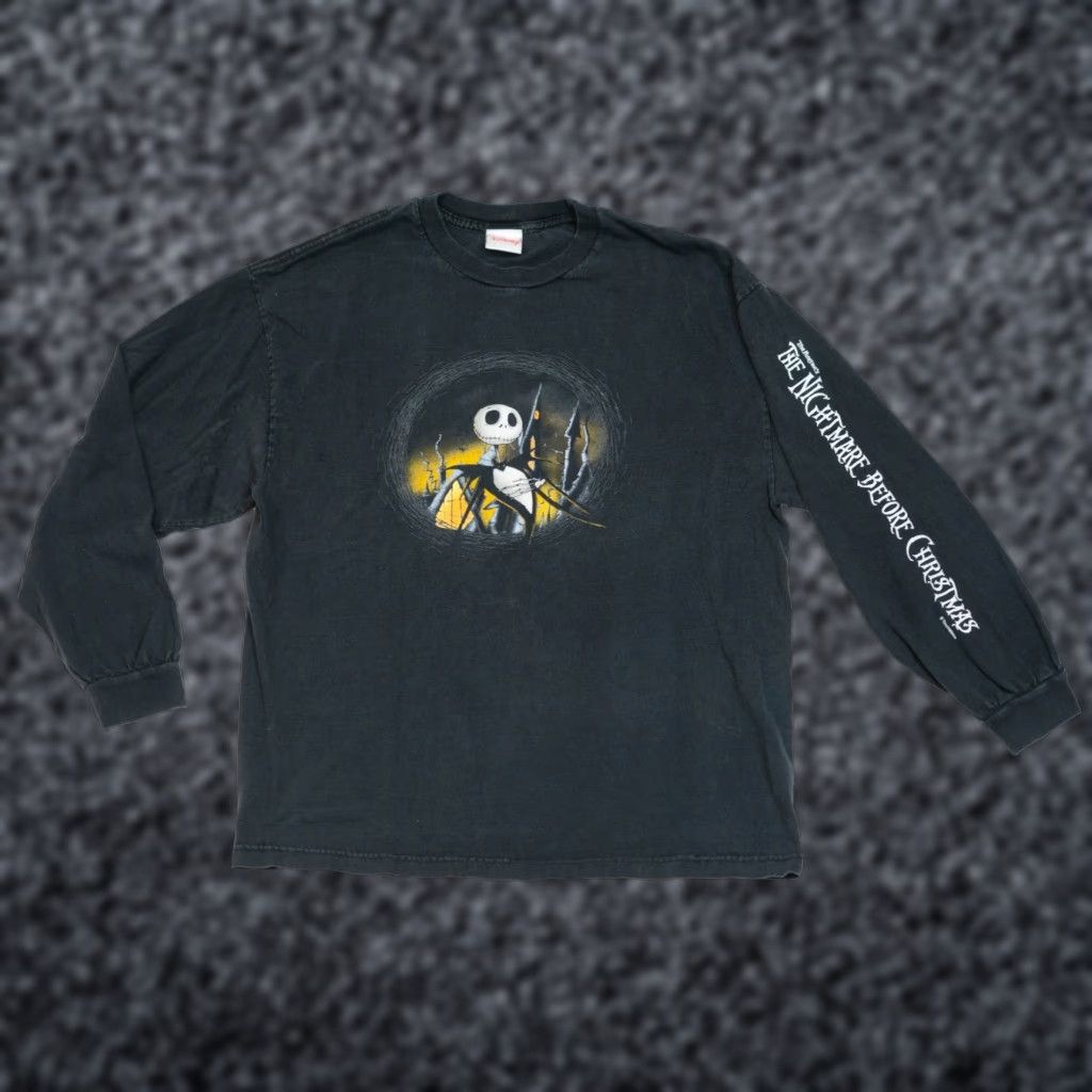 Disney VINTAGE Disney The Nightmare Before Christmas Long Sleeve Shirt Movie Promo L Mens Black Cotton 1990s Disney Halloween 90s Shirt Size US L / EU 52-54 / 3 - 1 Thumbnail