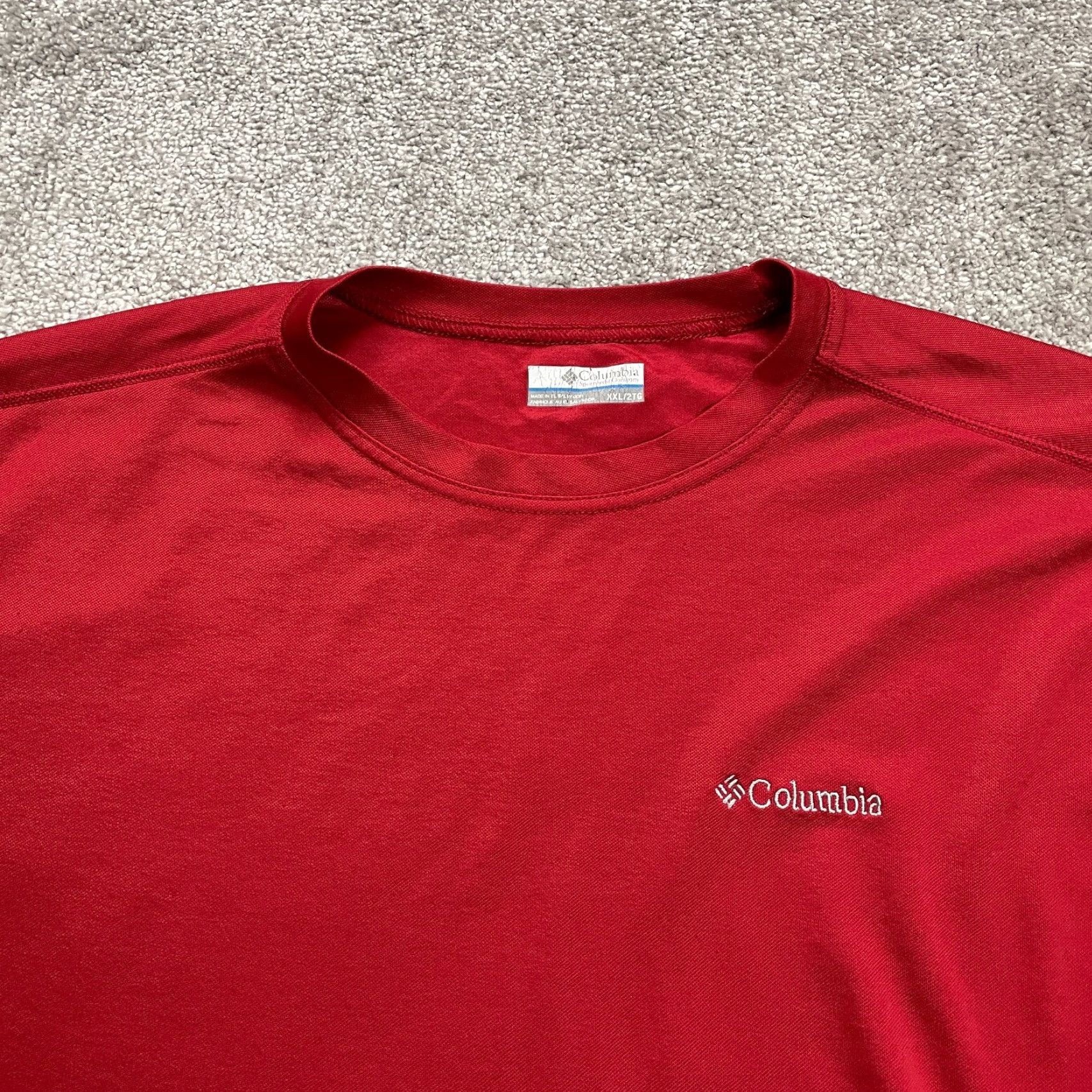 Vintage Columbia Meeker Peak Omni Wick T-Shirt Mens 2XL Red Crew Neck Short Sleeve Fish Outdoor Classic Logo Shirt Size US XXL / EU 58 / 5 - 3 Thumbnail