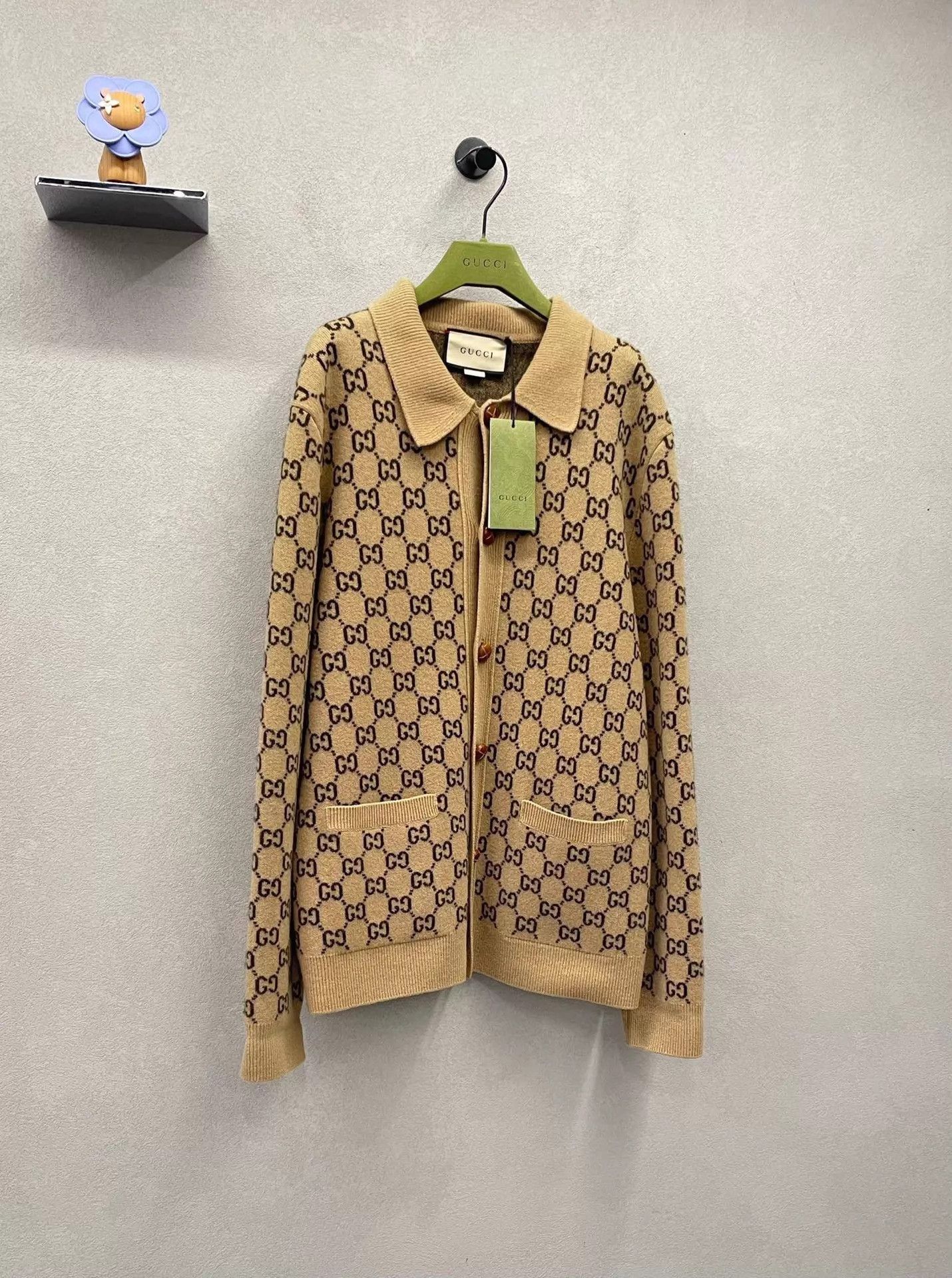 Gucci GUCCI Camel GG All Over Print Wool Knit Sweater M Size US M / EU 48-50 / 2 - 3 Thumbnail