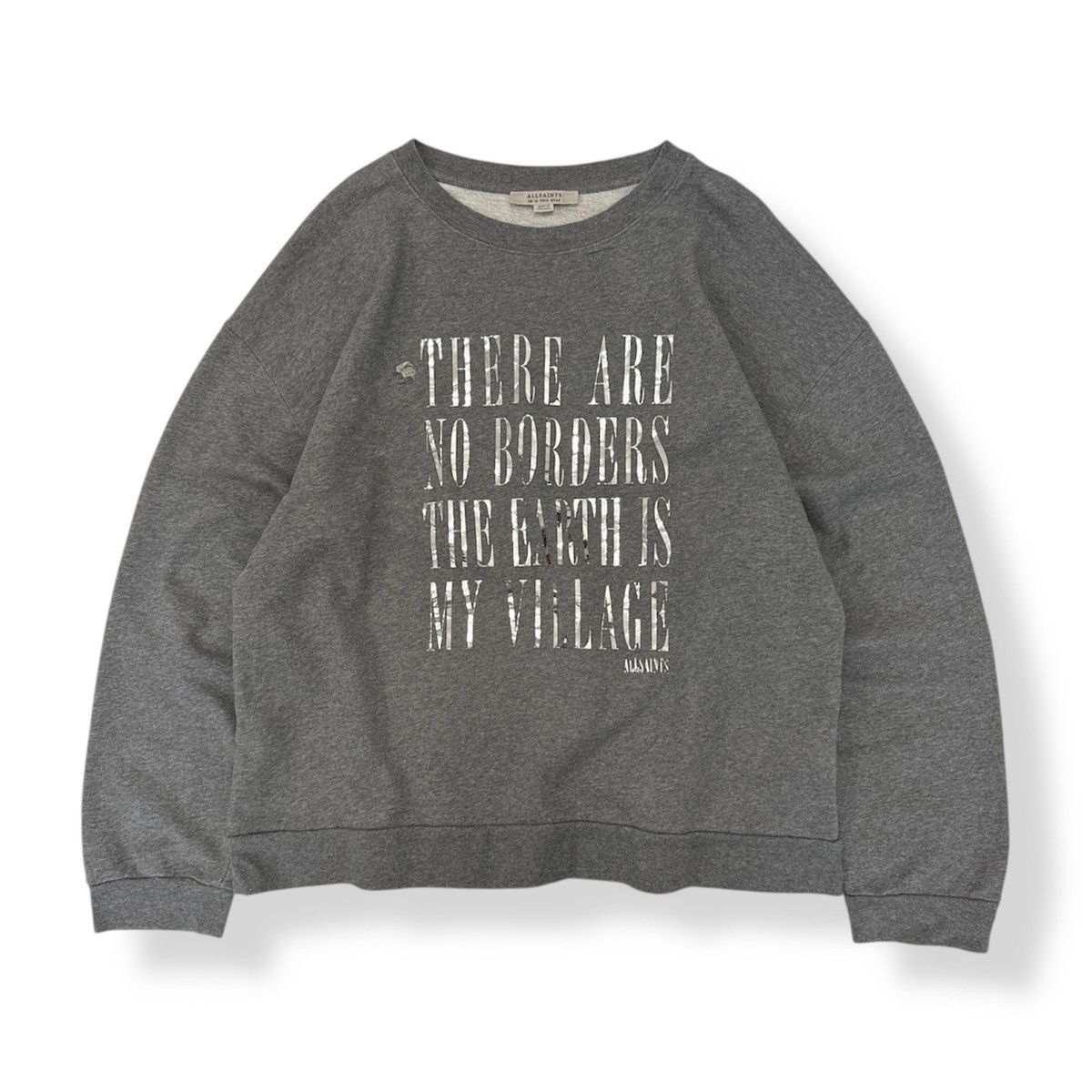 Allsaints 🔥 Distressed ALLSAINTS Freedom Iona Graphic Sweatshirt -170 Size M / US 6-8 / IT 42-44 - 2 Thumbnail