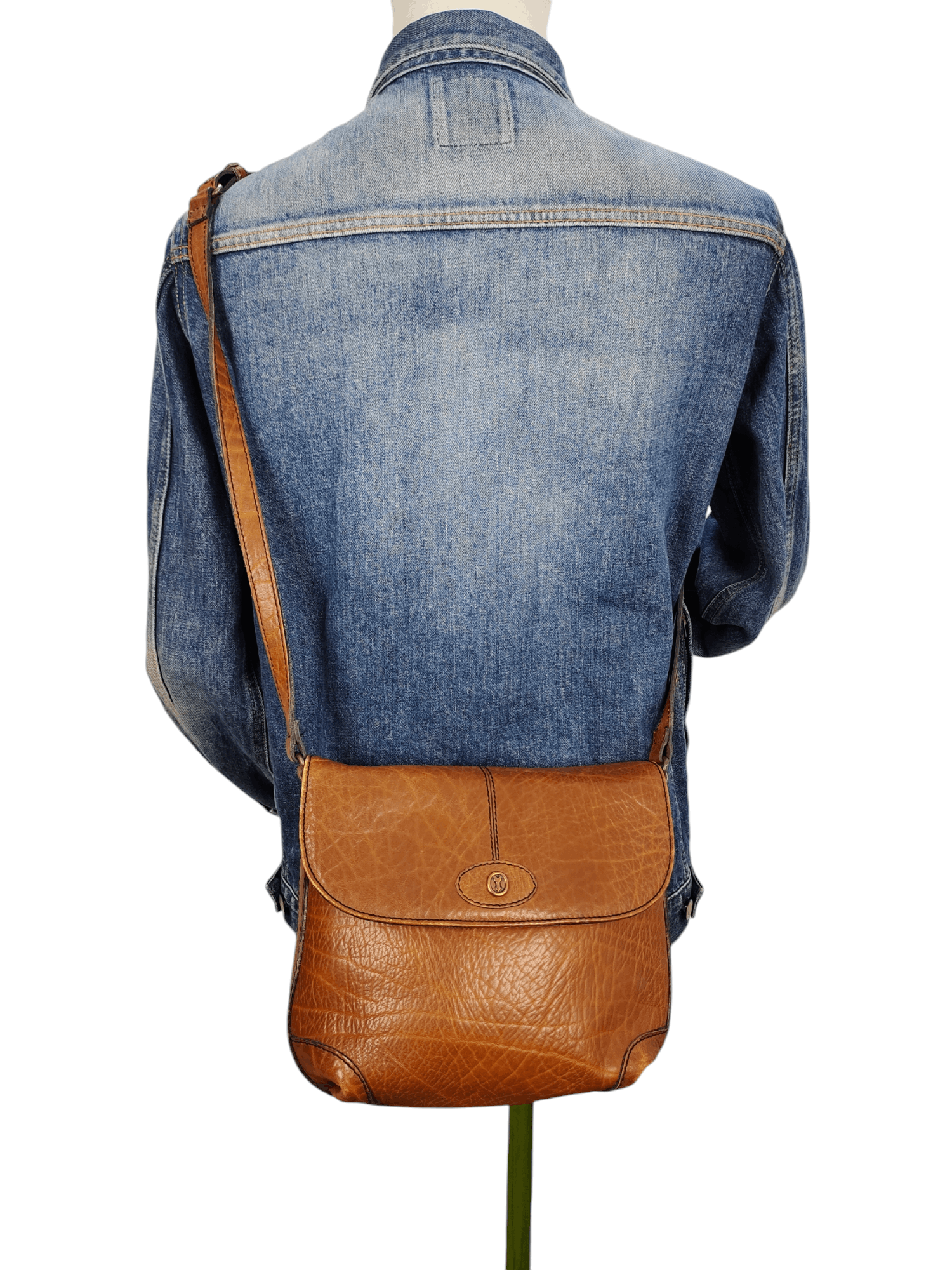 Vintage 70s Caracciola W.Germany Patina Leather Sling Bag