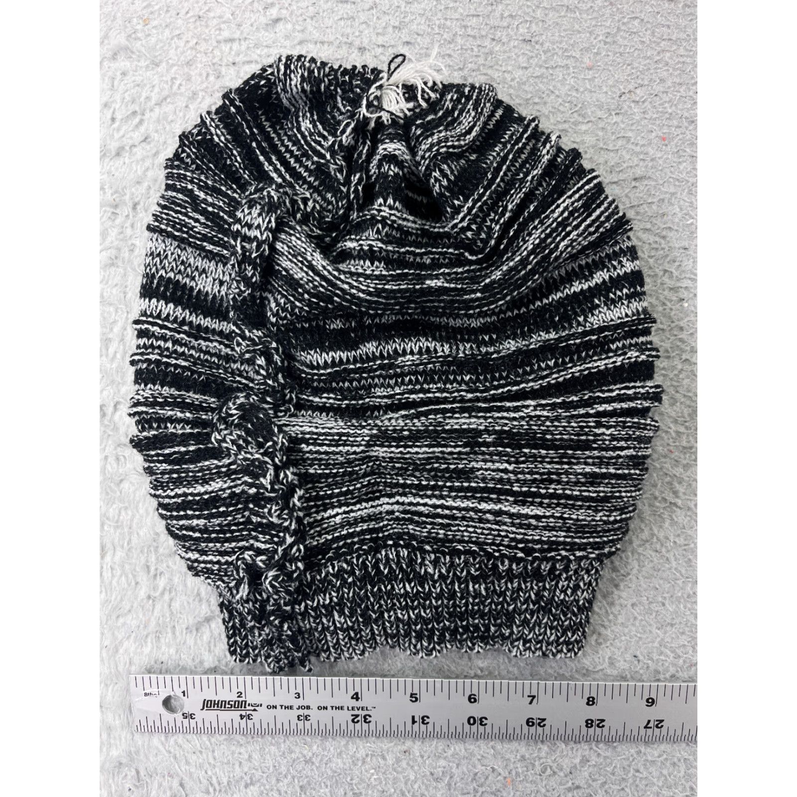 Vintage Baggy Slouch Beanie Toque Adult One Size Gray Knit 100% Acrylic Winter Snow Ski Size ONE SIZE - 4 Thumbnail