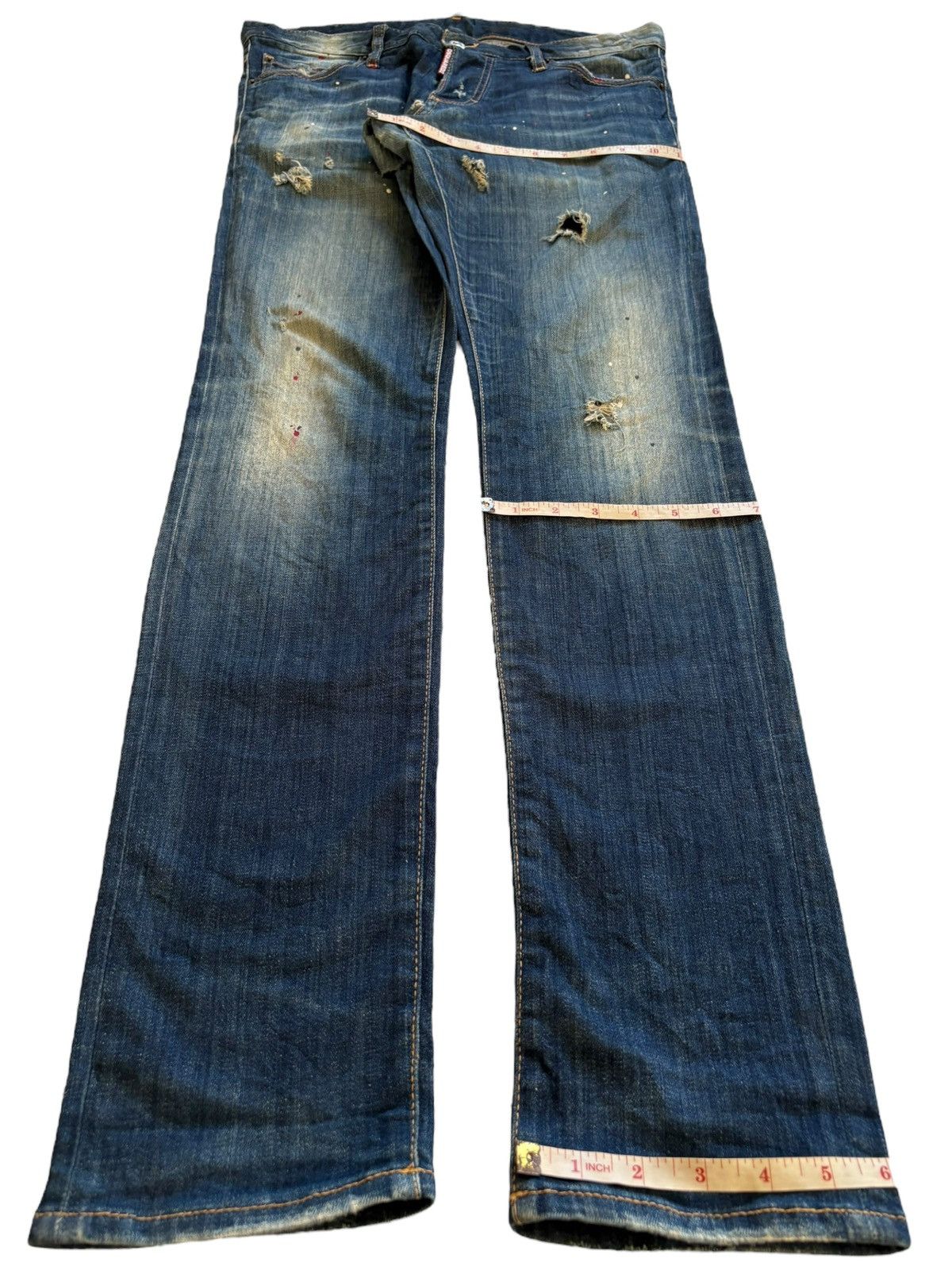Dsquared2 Vintage Italy Dsquared2 Button Fly Painted Distressed Jeans Size US 33 - 13 Thumbnail