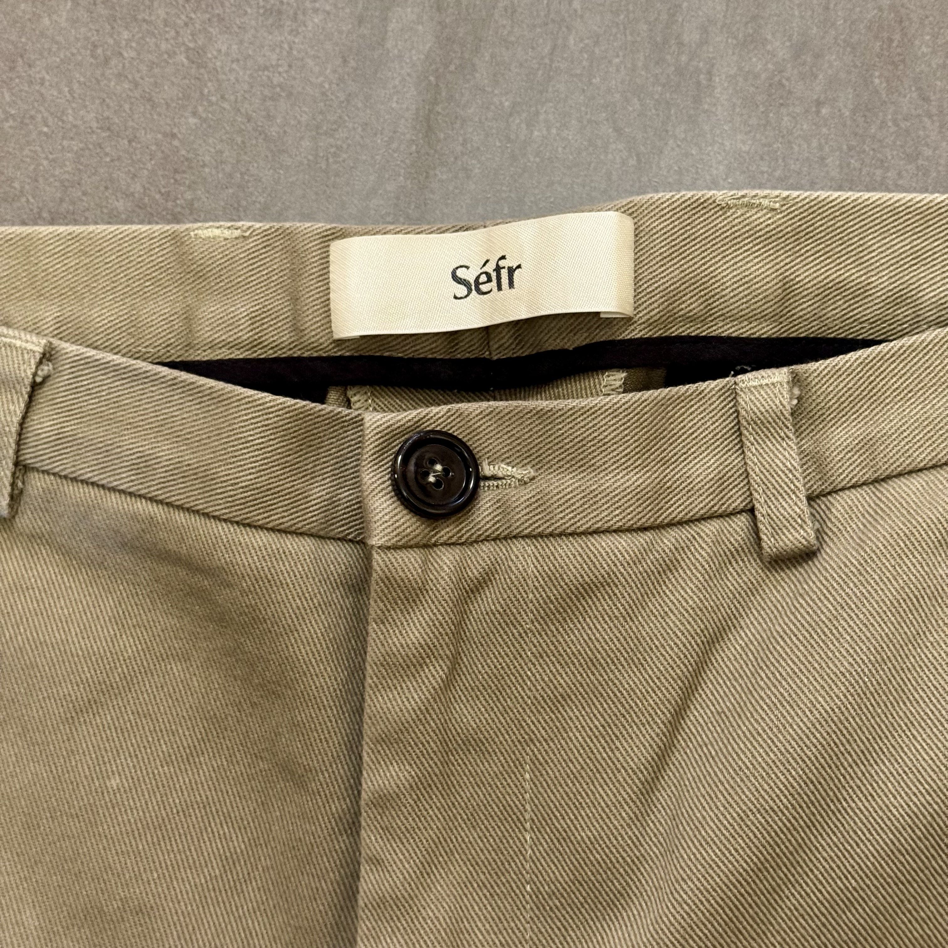 Sefr Sefr Leon Trousers - Size Small - Olive Green Cotton Twill Size US 30 / EU 46 - 2 Thumbnail