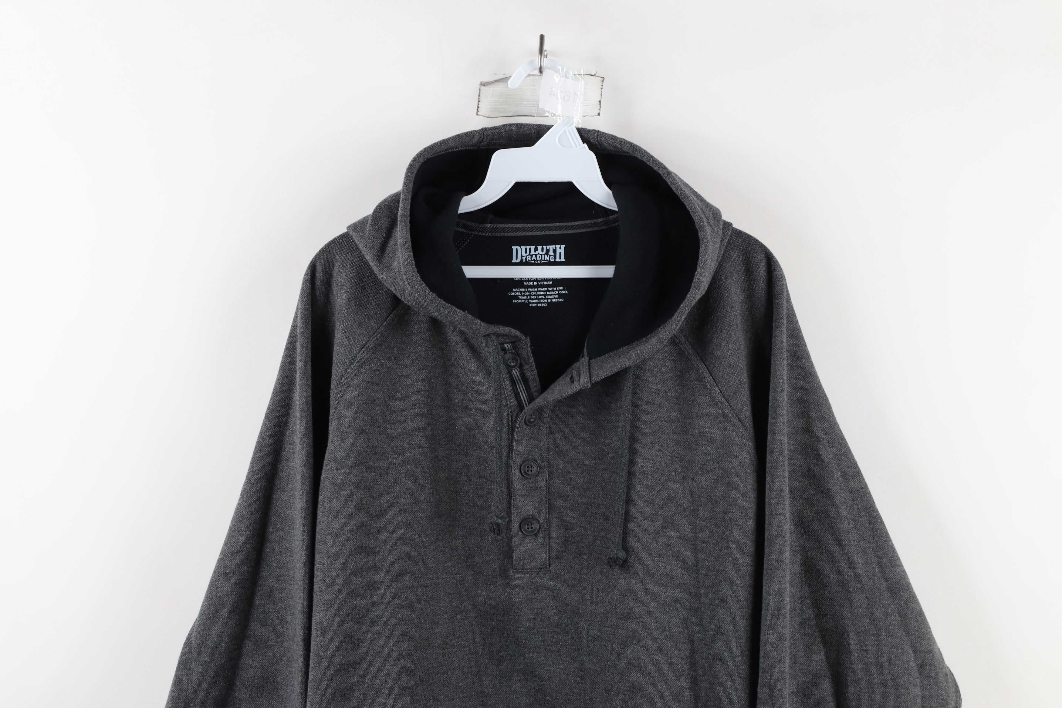 Duluth Trading Company × Vintage Duluth Trading Co Doubletime Henley Hoodie Sweatshirt Gray Size US XL / EU 56 / 4 - 2 Thumbnail