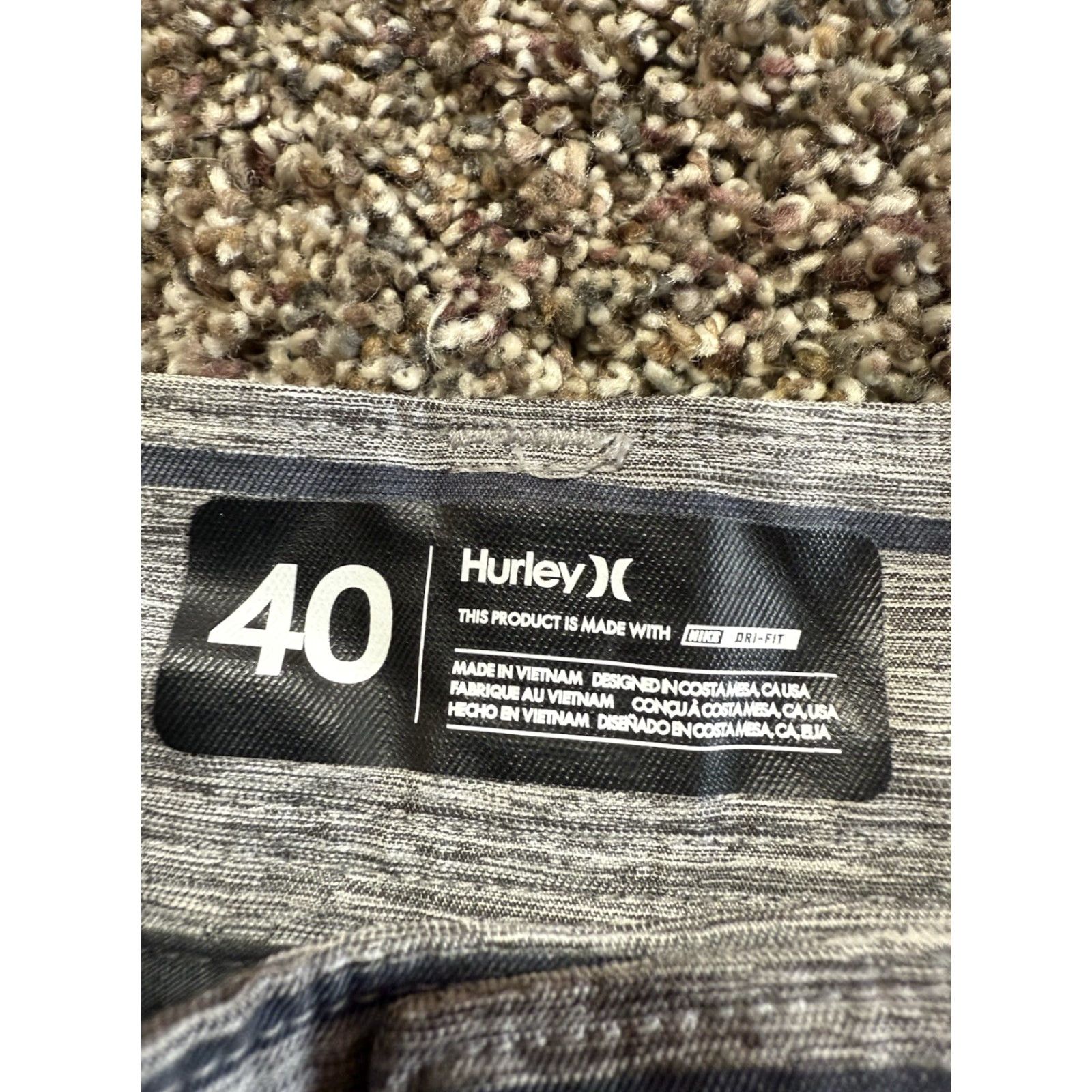 Nike Nike Hurley Mens Shorts Size 40 Gray Striped Lightweight Dri Fit Flex Size US 40 / EU 56 - 4 Thumbnail