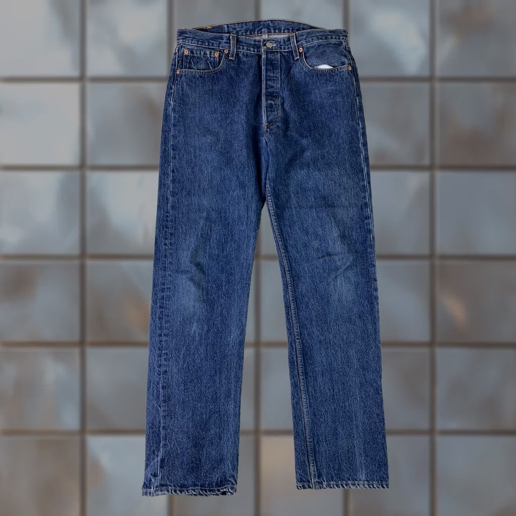 Levi's Levis 501 Jeans USA Blue Button Fly Mens 1990 vtg 36x36 (Fits 34x32) Made in Size US 34 / EU 50 - 1 Thumbnail