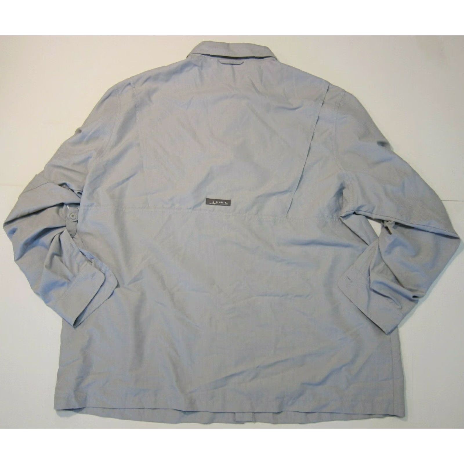 Habitat Habit Grey UPF 40+ Vented Hike Travel Button Down Long Sleeve Shirt Men 2XL Size US XXL / EU 58 / 5 - 2 Thumbnail