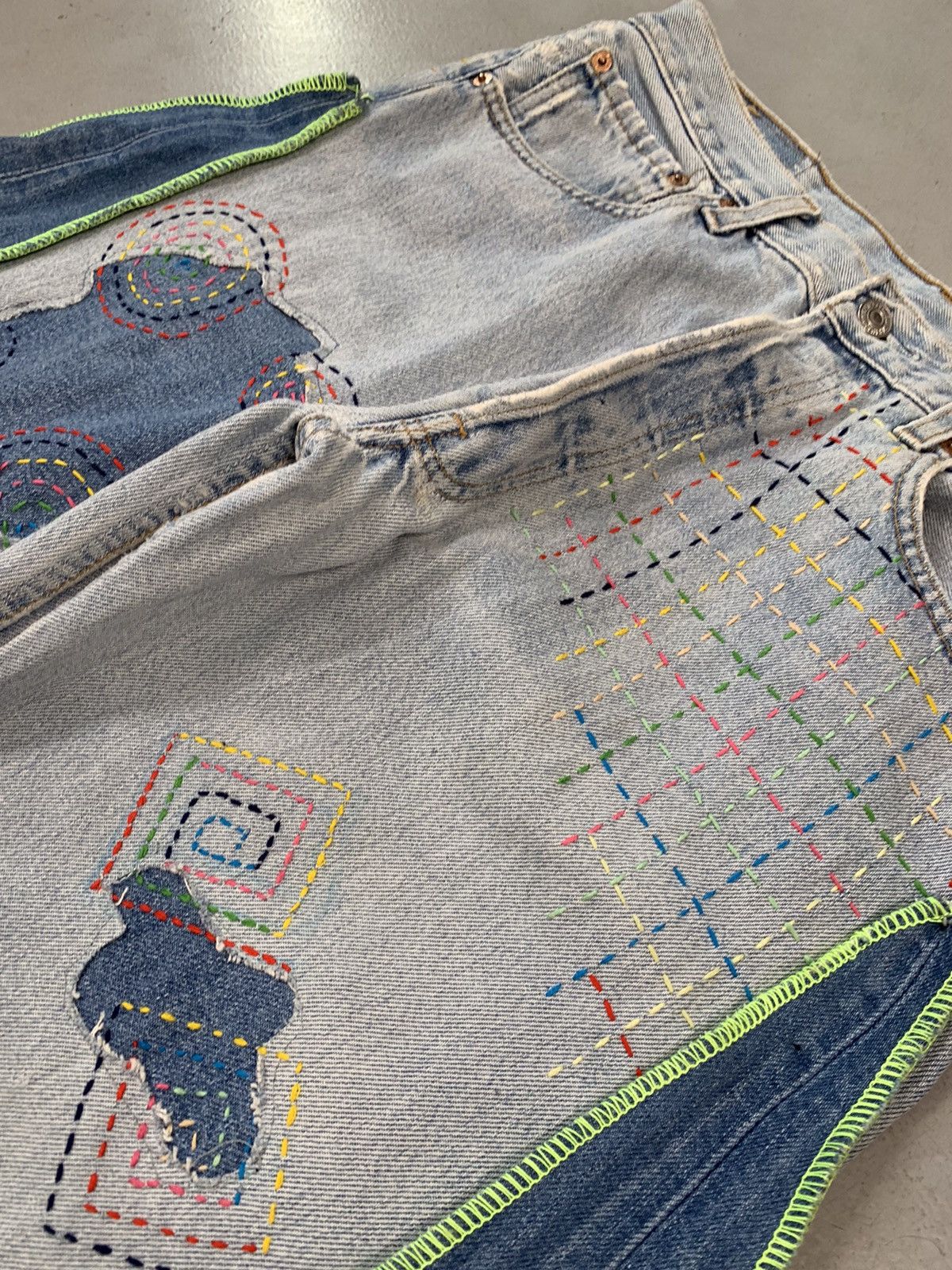 Levi's upcycled levis shashiko hand stitch baggy fit denim Size US 34 / EU 50 - 5 Thumbnail