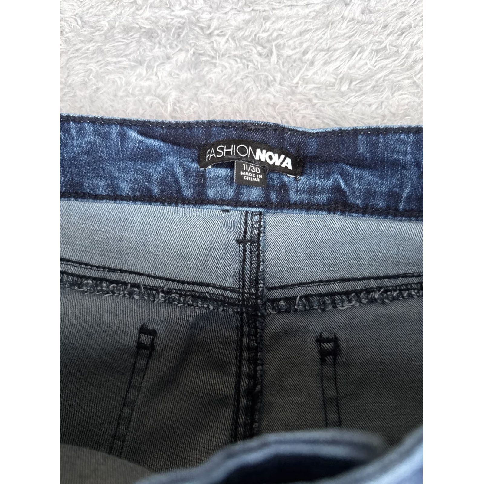 Fashion Nova Fashion Nova Jeans Womens 11 Blue Denim Skinny Tapered Distressed Cotton 30x26 Size 32" / US 10 / IT 46 - 6 Thumbnail