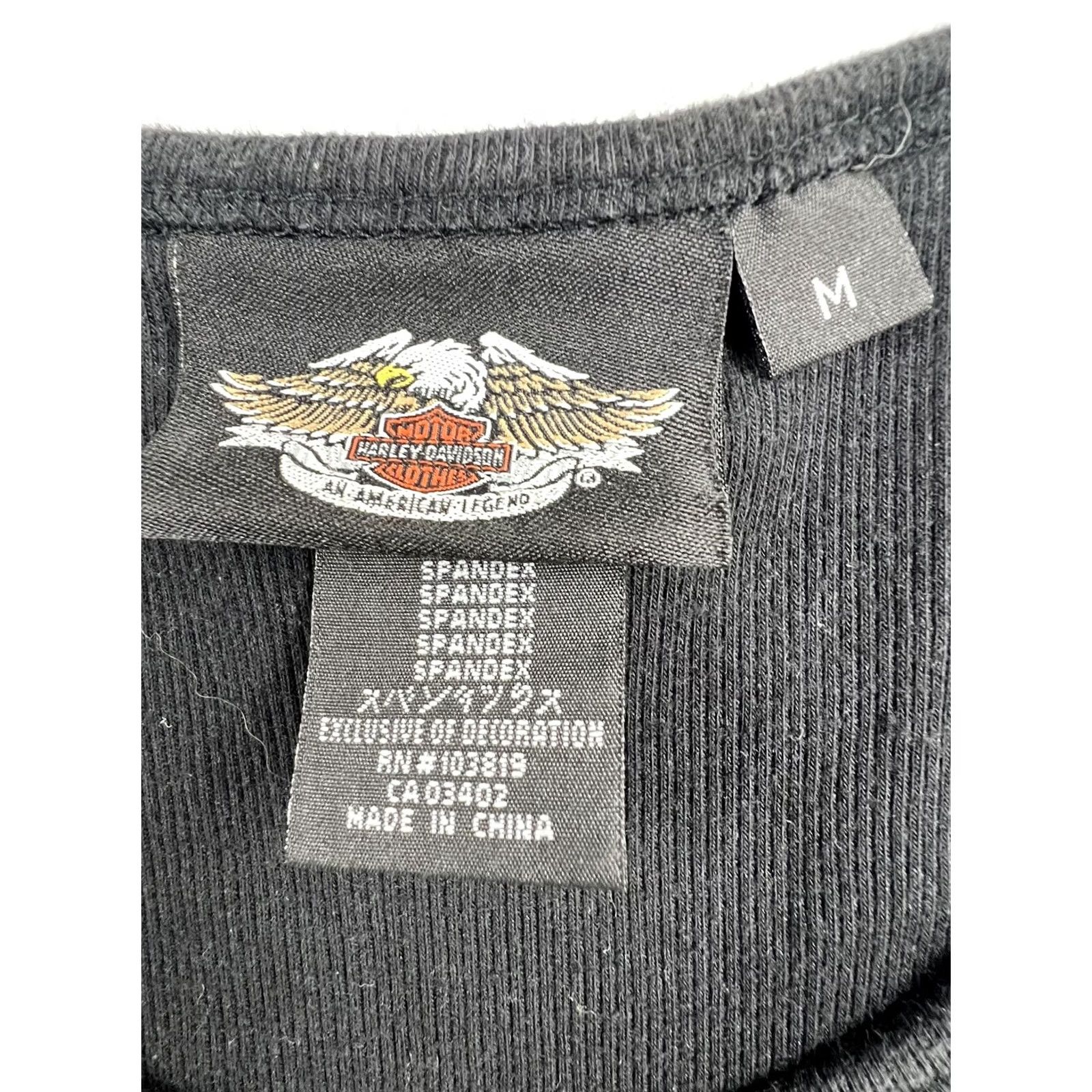 Harley Davidson Harley-Davidson Shirt Womens Medium Black Rhinestone Motorcycle Logo Tank Size M / US 6-8 / IT 42-44 - 3 Thumbnail