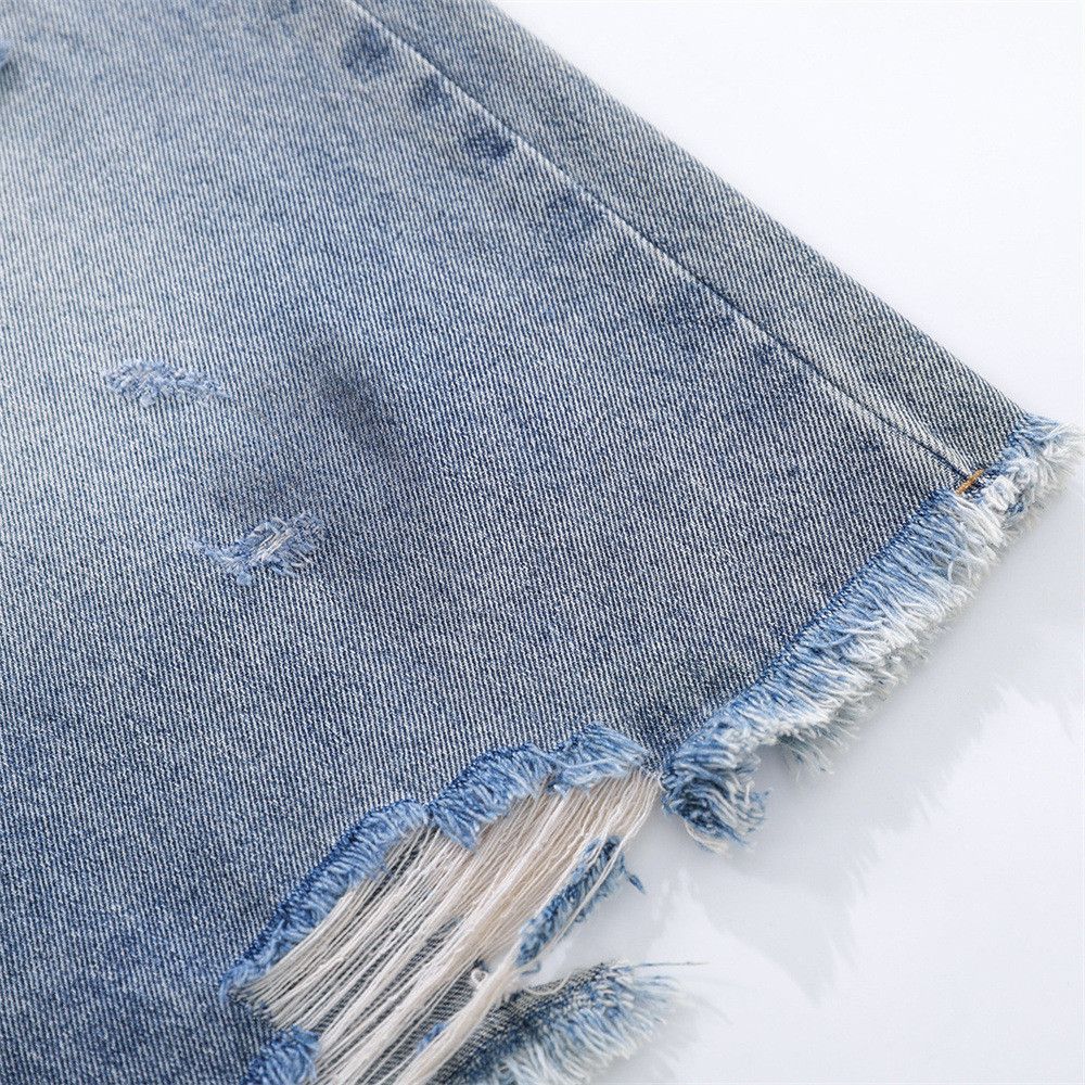 Vintage Punk Washed & Distressed Wide-Leg Denim Shorts Size US 32 / EU 48 - 4 Thumbnail