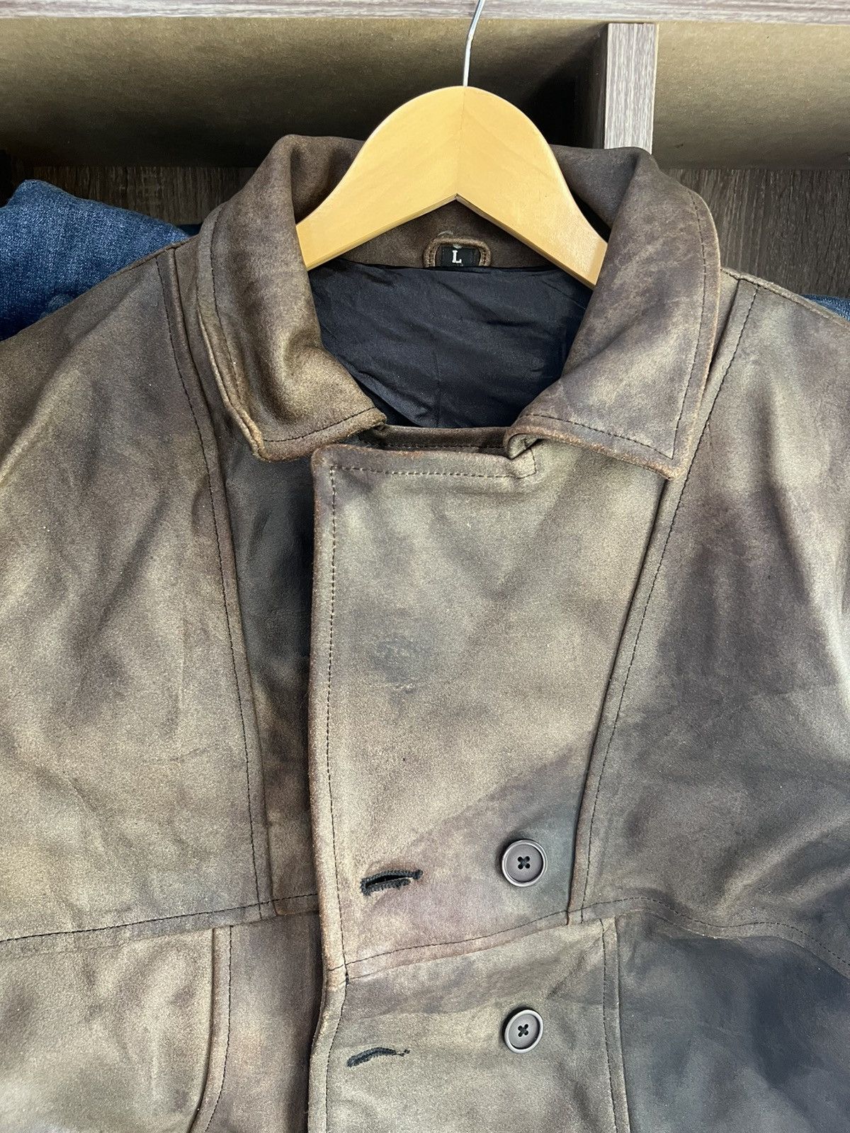 Leather 🔥Unbrand Genuine Leather Button Jacket Size US S / EU 44-46 / 1 - 3 Thumbnail