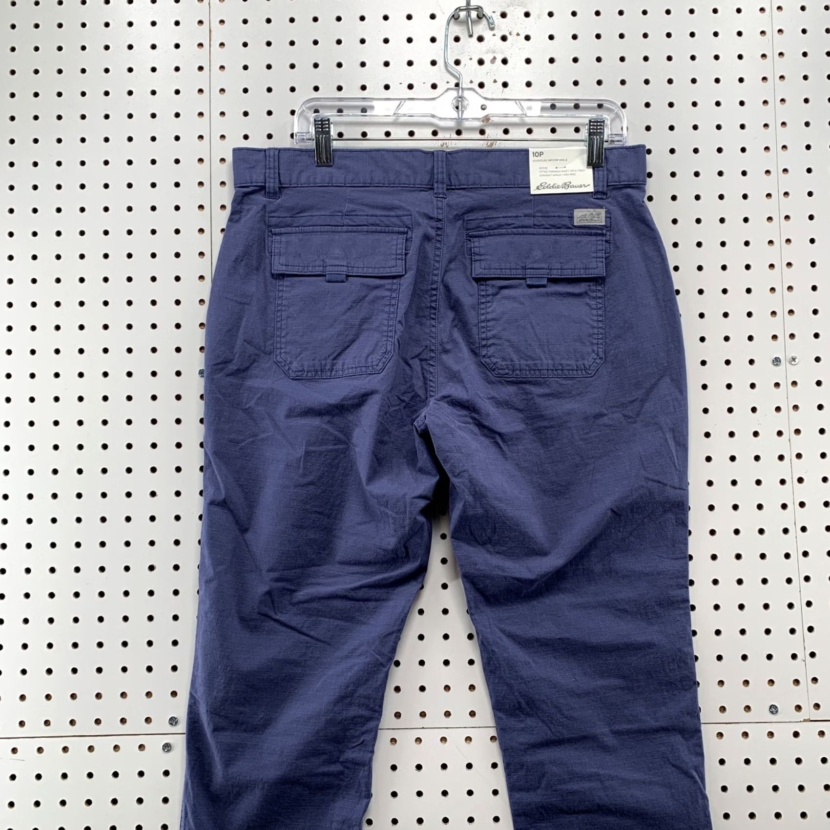Eddie Bauer Eddie Bauer Rip Stop Ankle Pants Womens 10 Blue High Rise Straight 34x25 NWT Size 32" / US 10 / IT 46 - 6 Thumbnail