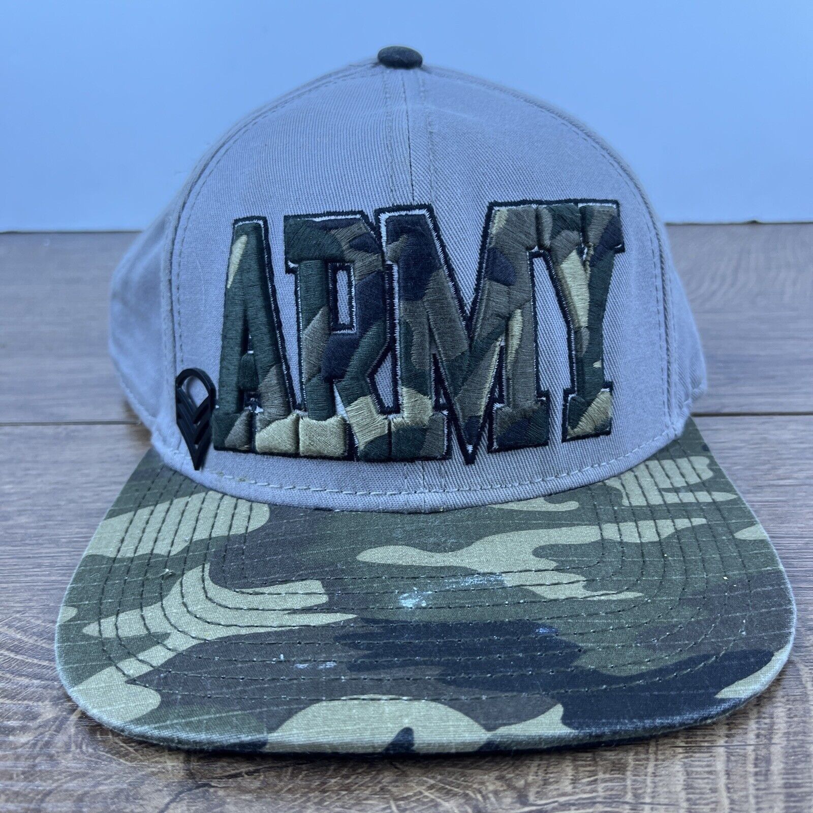 Other Army Snapback Hat Camo Gray Snapback Hat Adjustable Adult Si Size ONE SIZE - 1 Thumbnail